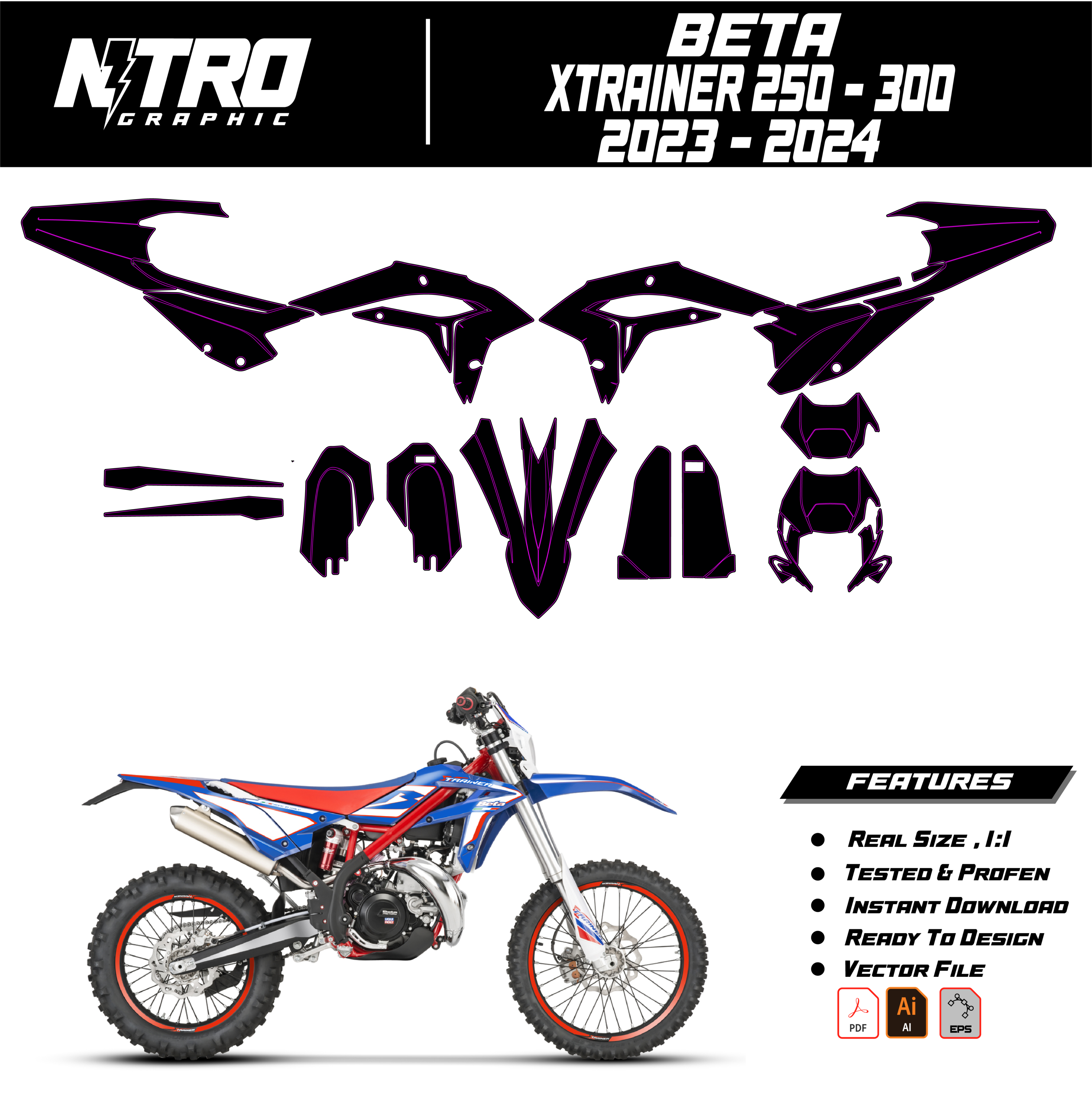TEMPLATE Beta XTrainer 250 - 300  2023 - 2024