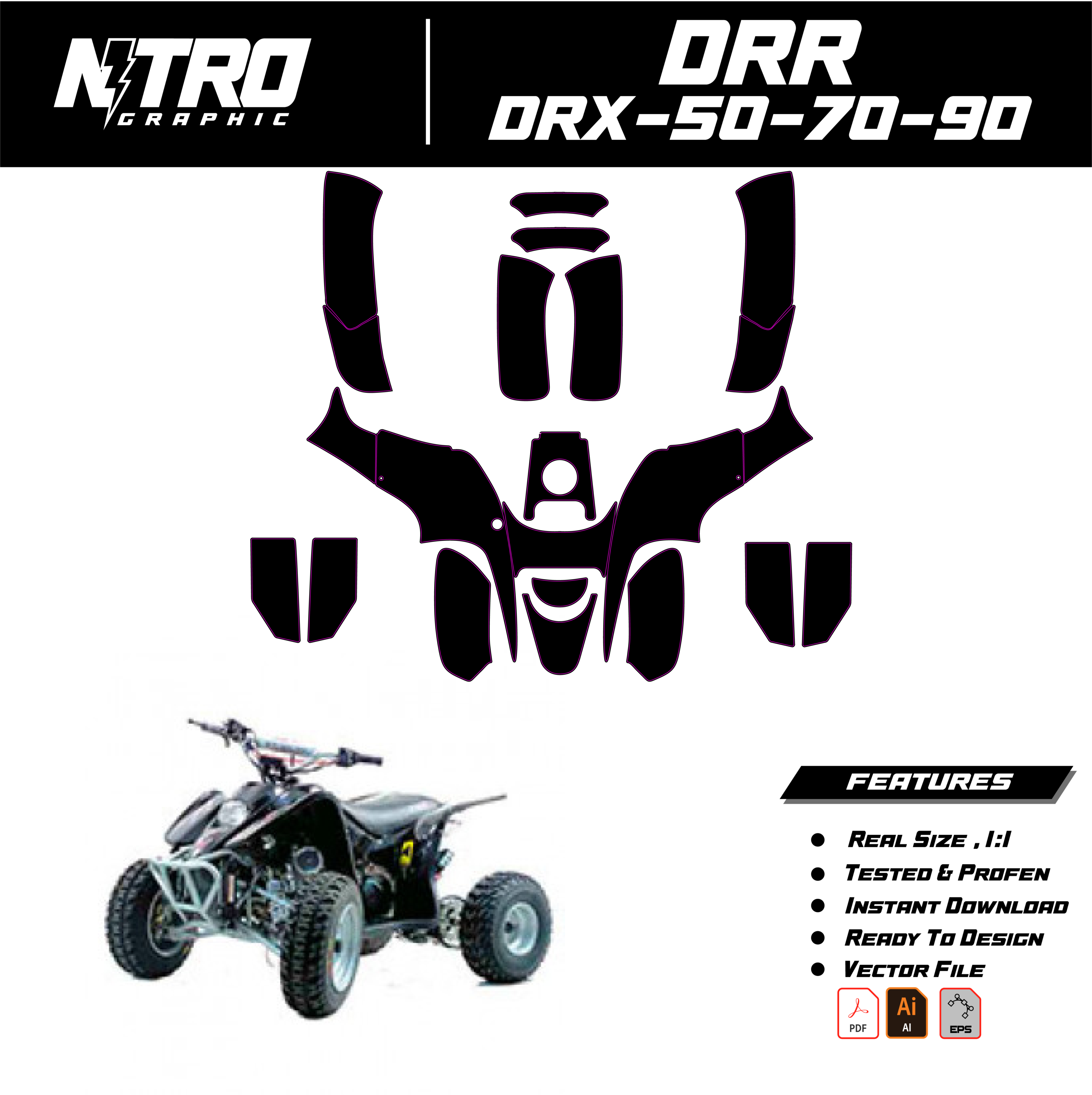 TEMPLATE DRR DRX-50-70-90 QUADS ATV
