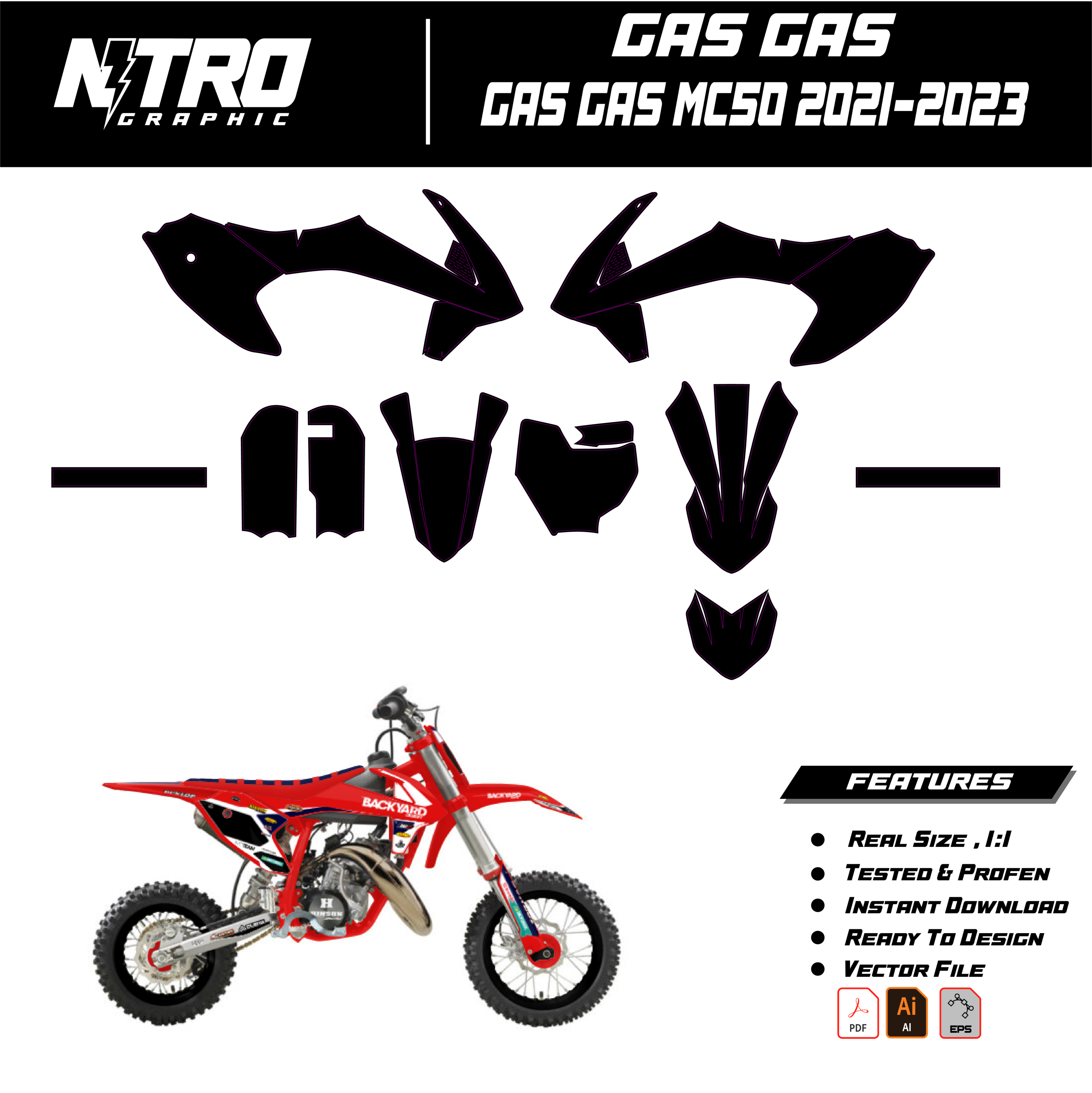 TEMPLATE GasGas MC50 2021 2022 2023
