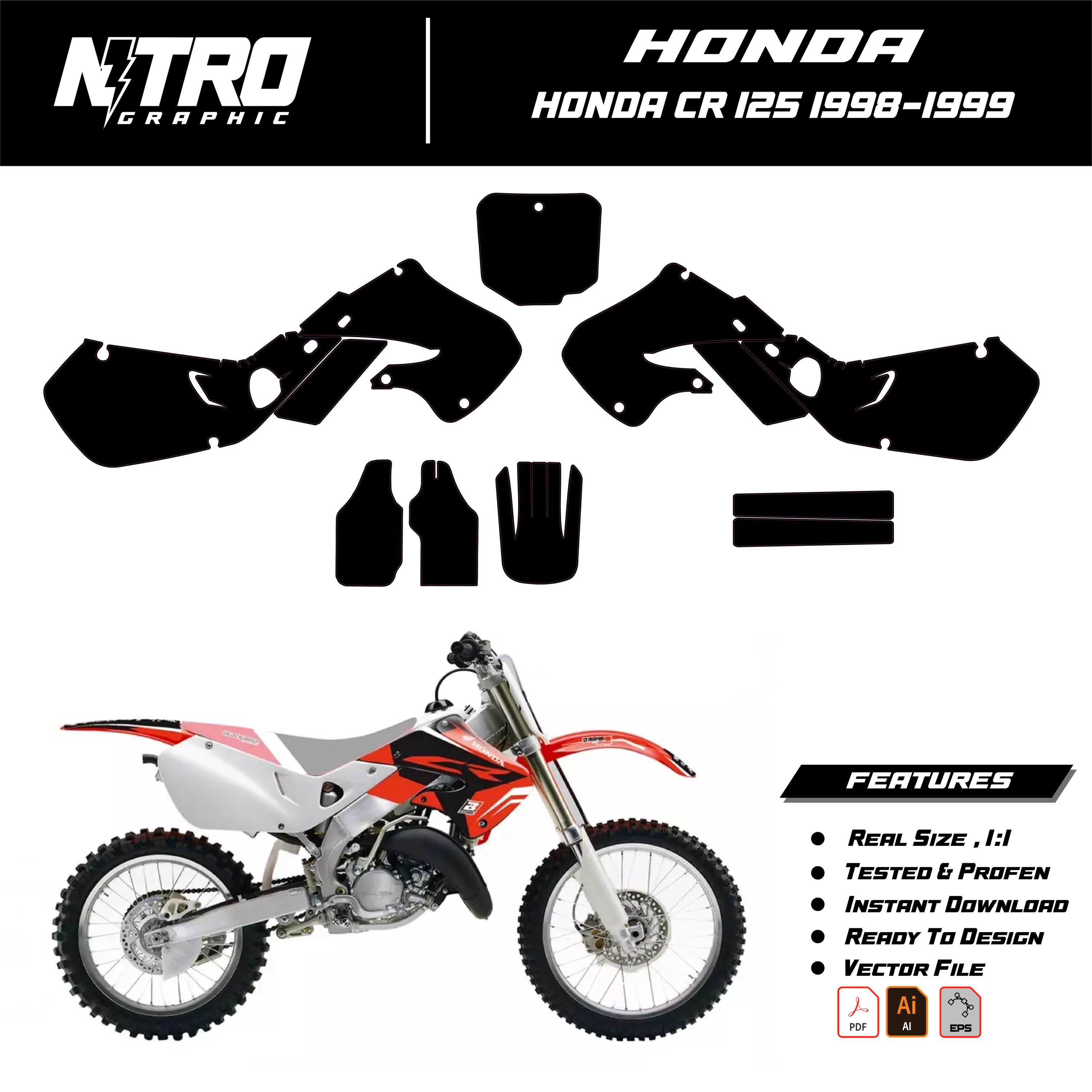 TEMPLATE HONDA CR CRF 125 1998-1999