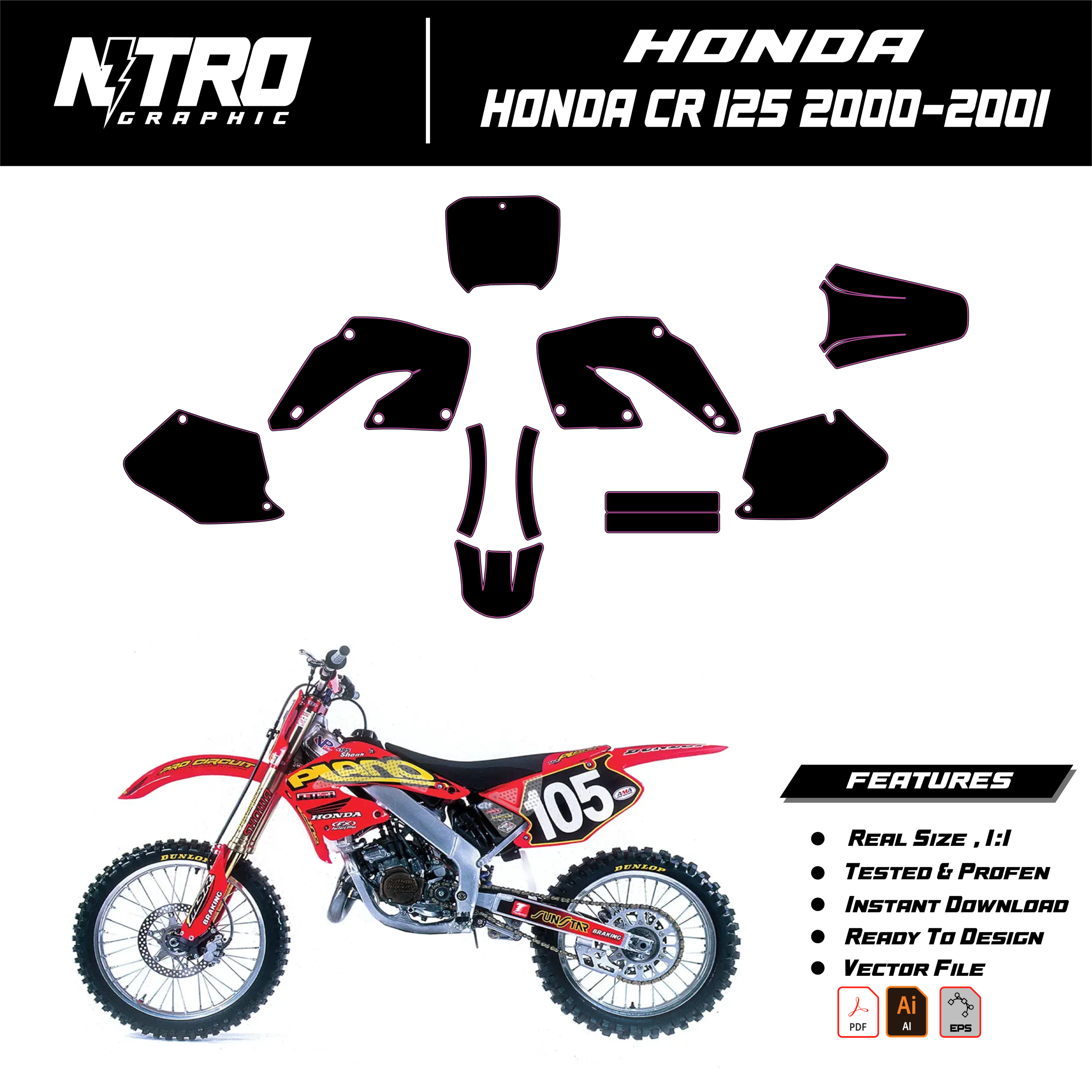 TEMPLATE HONDA CR 125 2000-2001