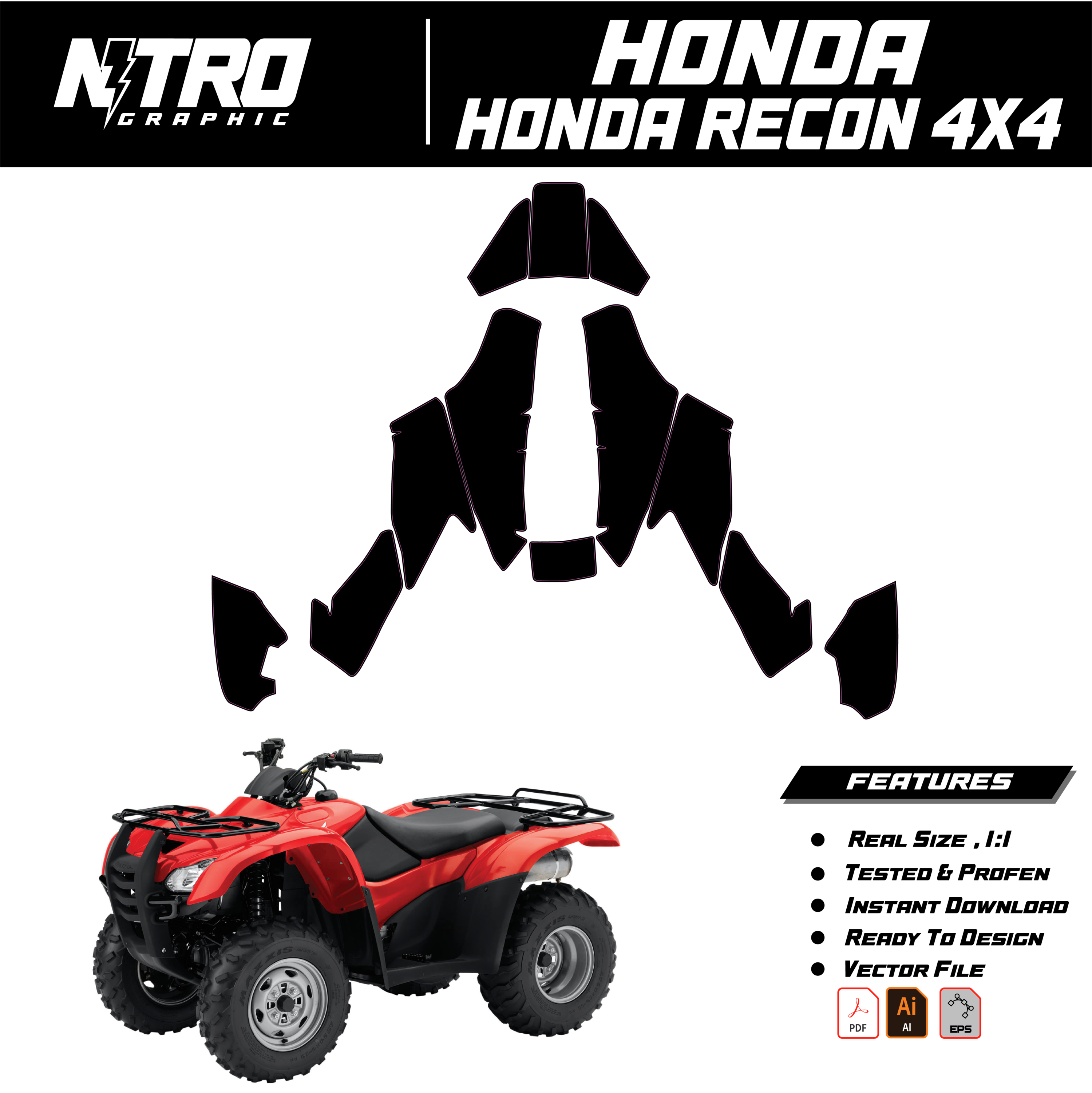 TEMPLATE HONDA RECON 4X4 QUADS ATV