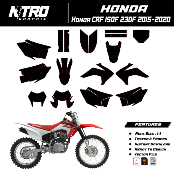 TEMPLATE Honda CRF 150F 230F 2015-2020