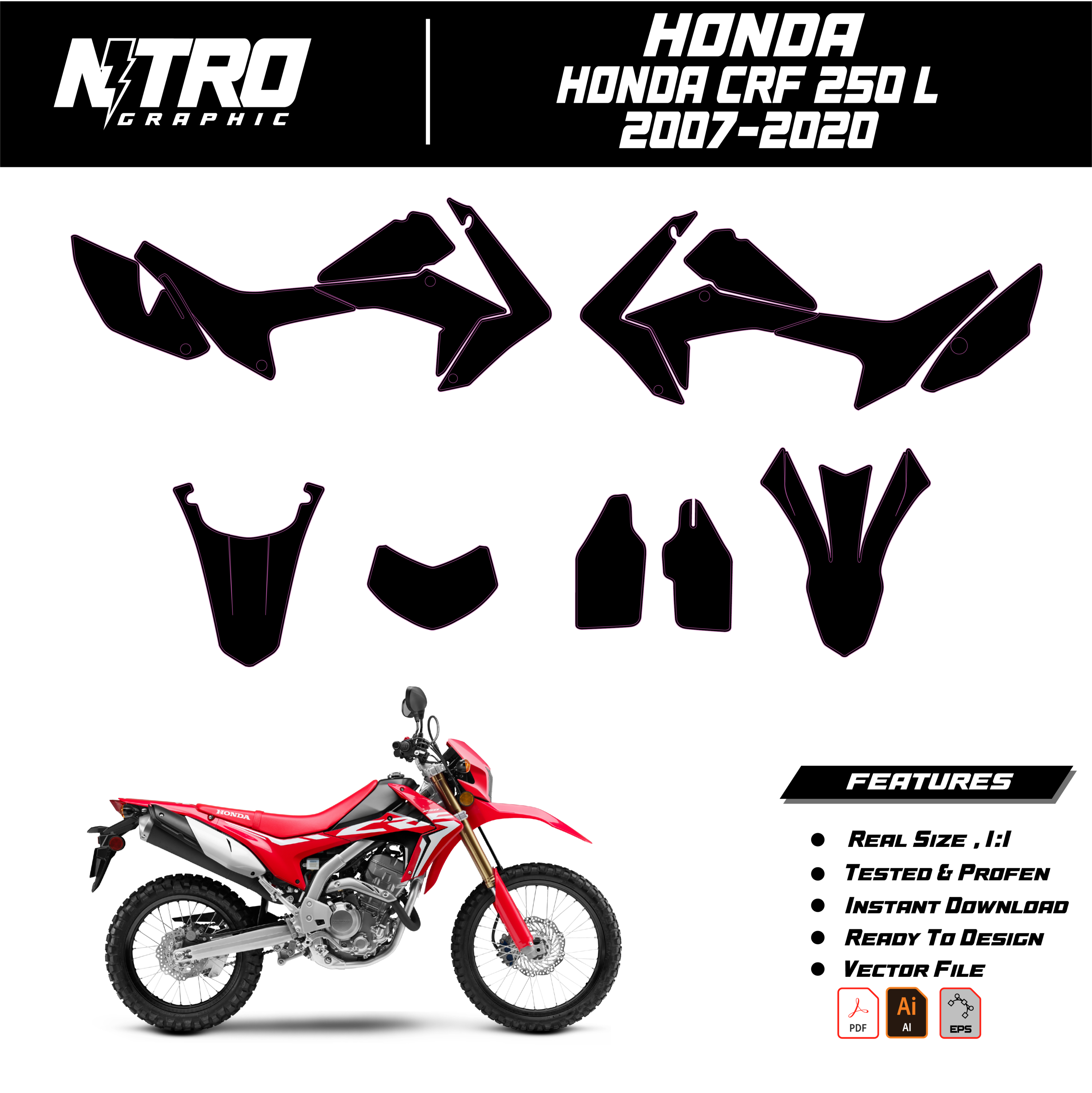 TEMPLATE Honda CRF 250 L 2007-2020