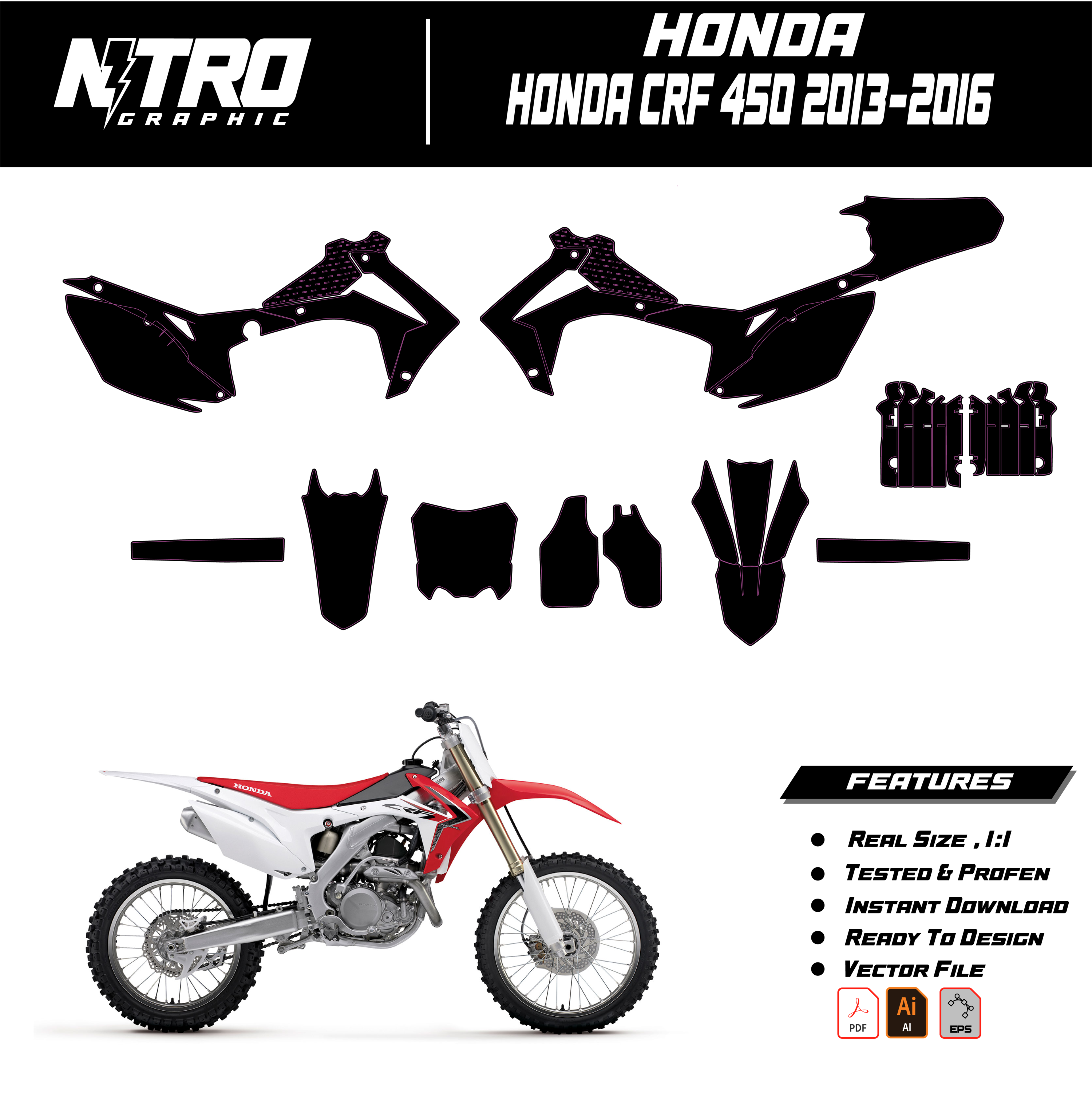 TEMPLATE Honda CRF 450 2013 2014 2015 2016