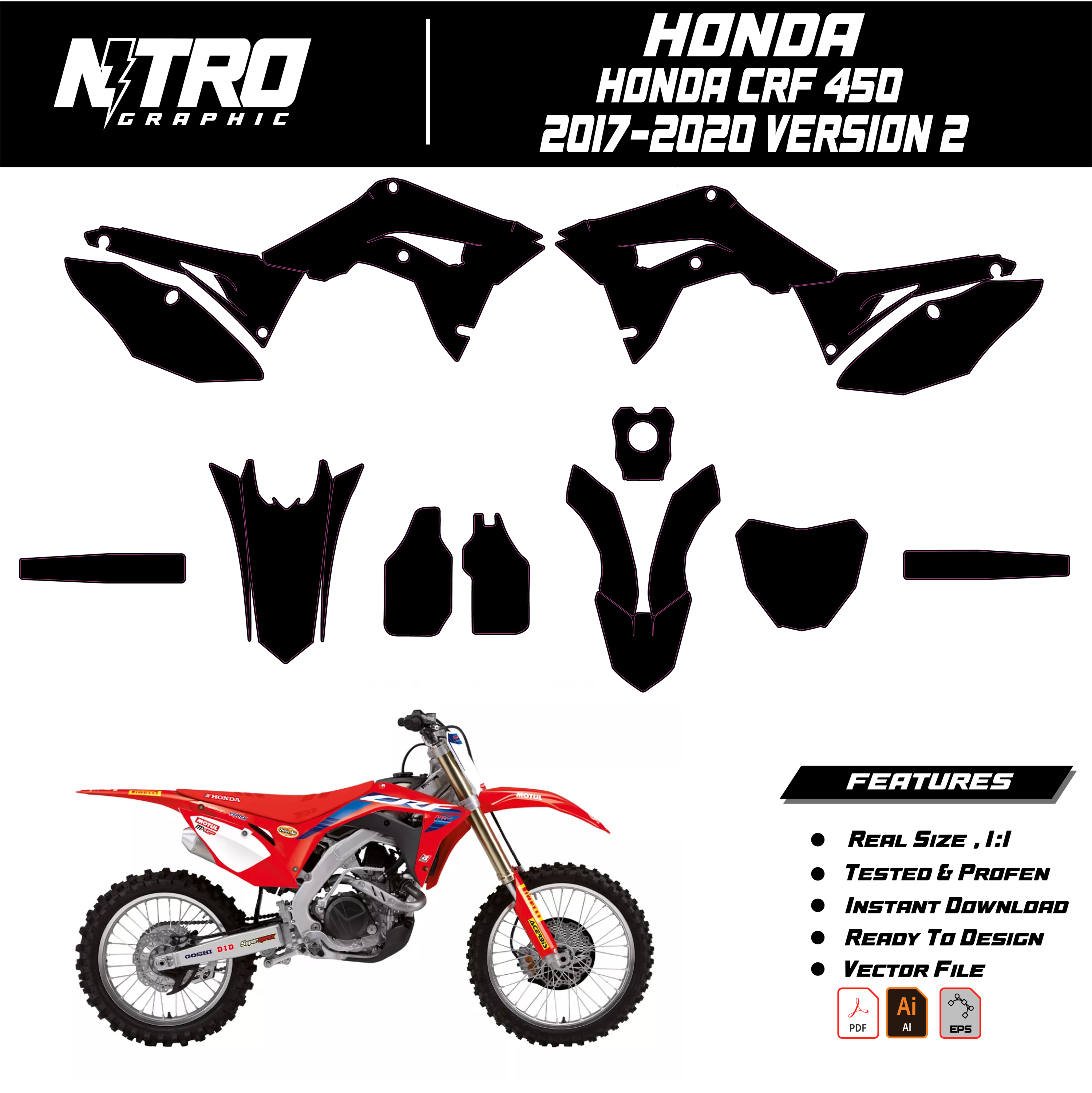 TEMPLATE Honda CRF 450 2017 2018 2019 2020 VERSION 2