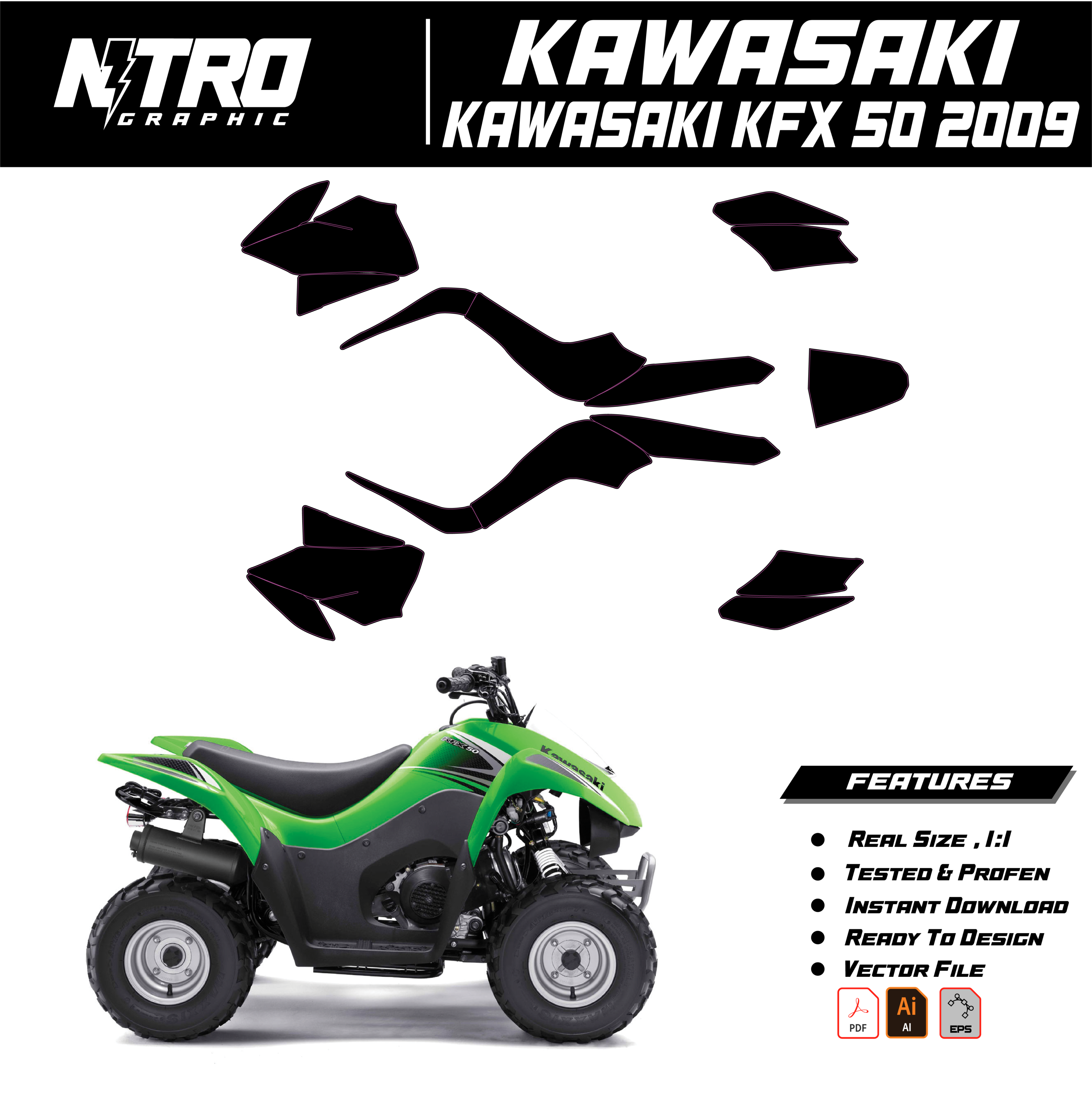 TEMPLATE KAWASAKI KFX 50 2009 QUADS ATV