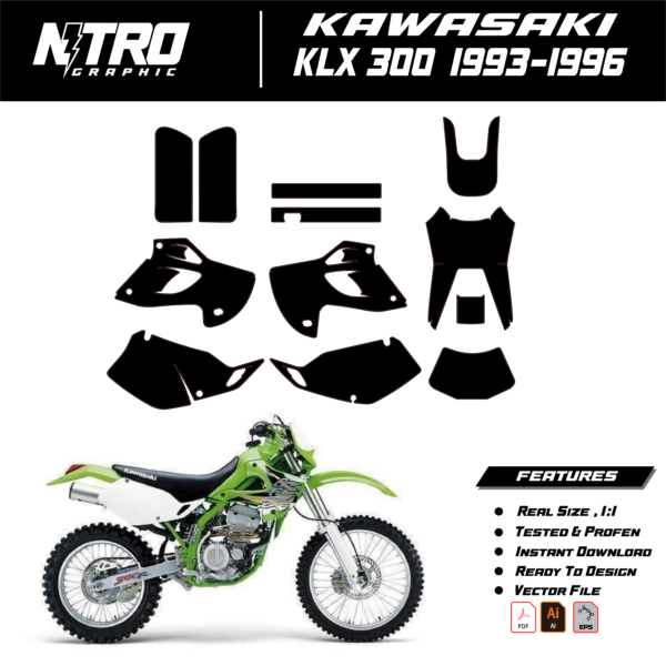 TEMPLATE KAWASAKI KLX 300  1993-1996