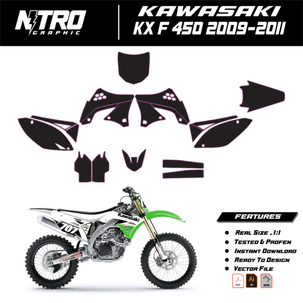 TEMPLATE KAWASAKI KX F 450 2009-2011