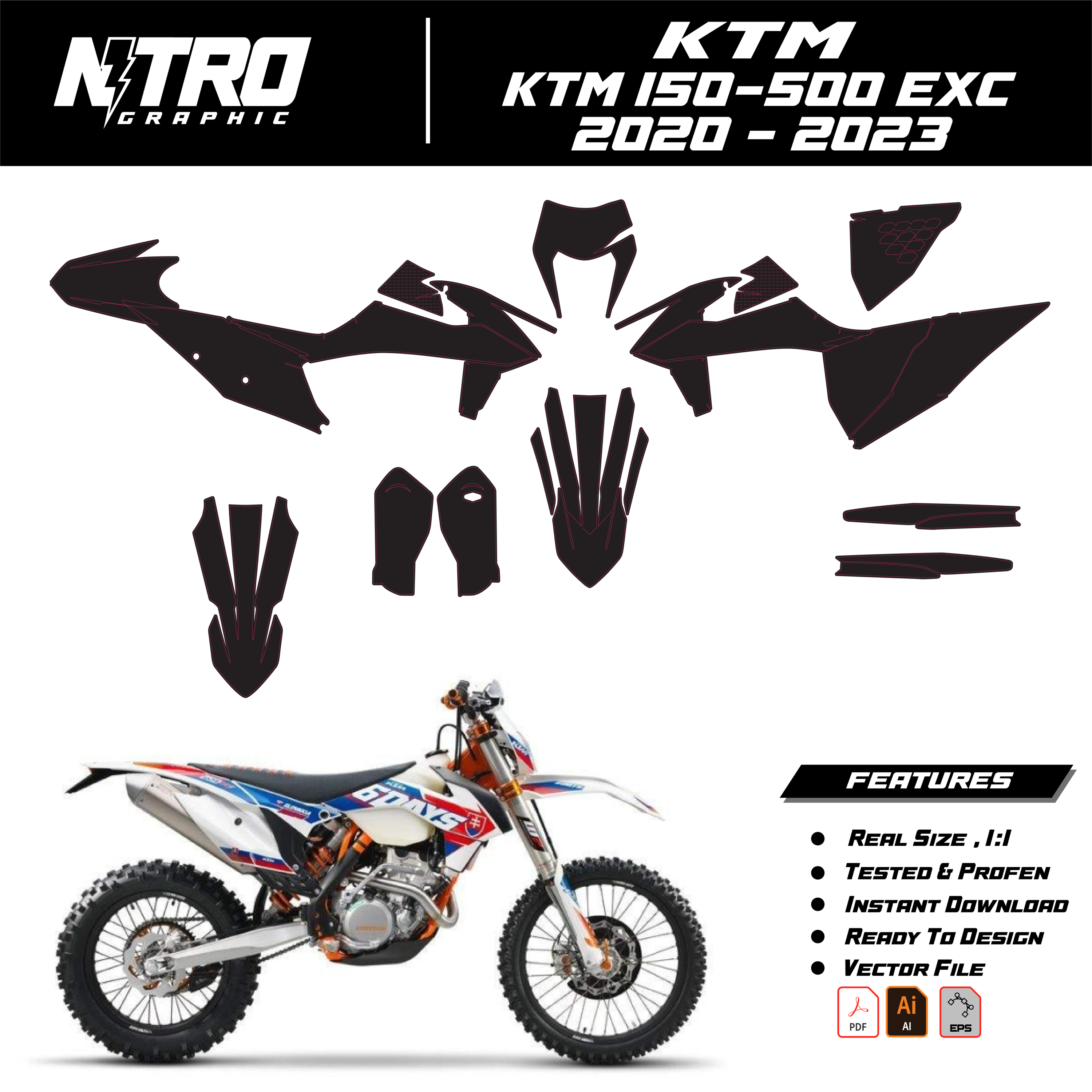 TEMPLATE KTM 150-500 EXC 2020 2021 2022 2023