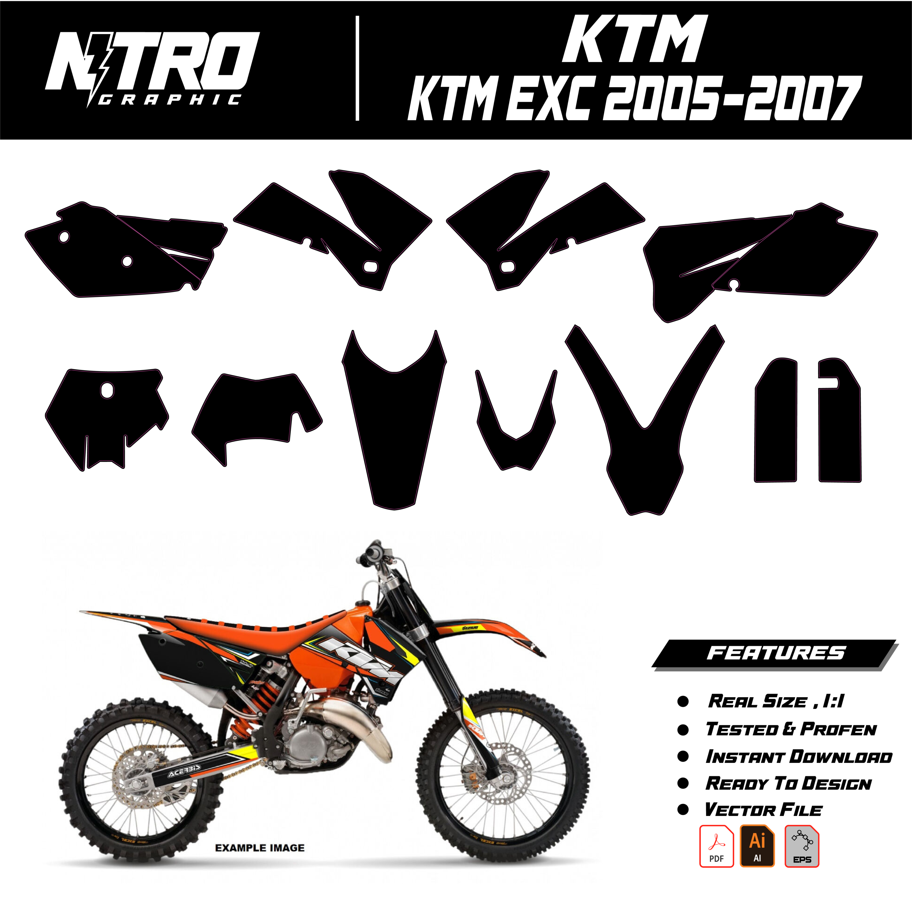 TEMPLATE KTM EXC 2005 2006 2007