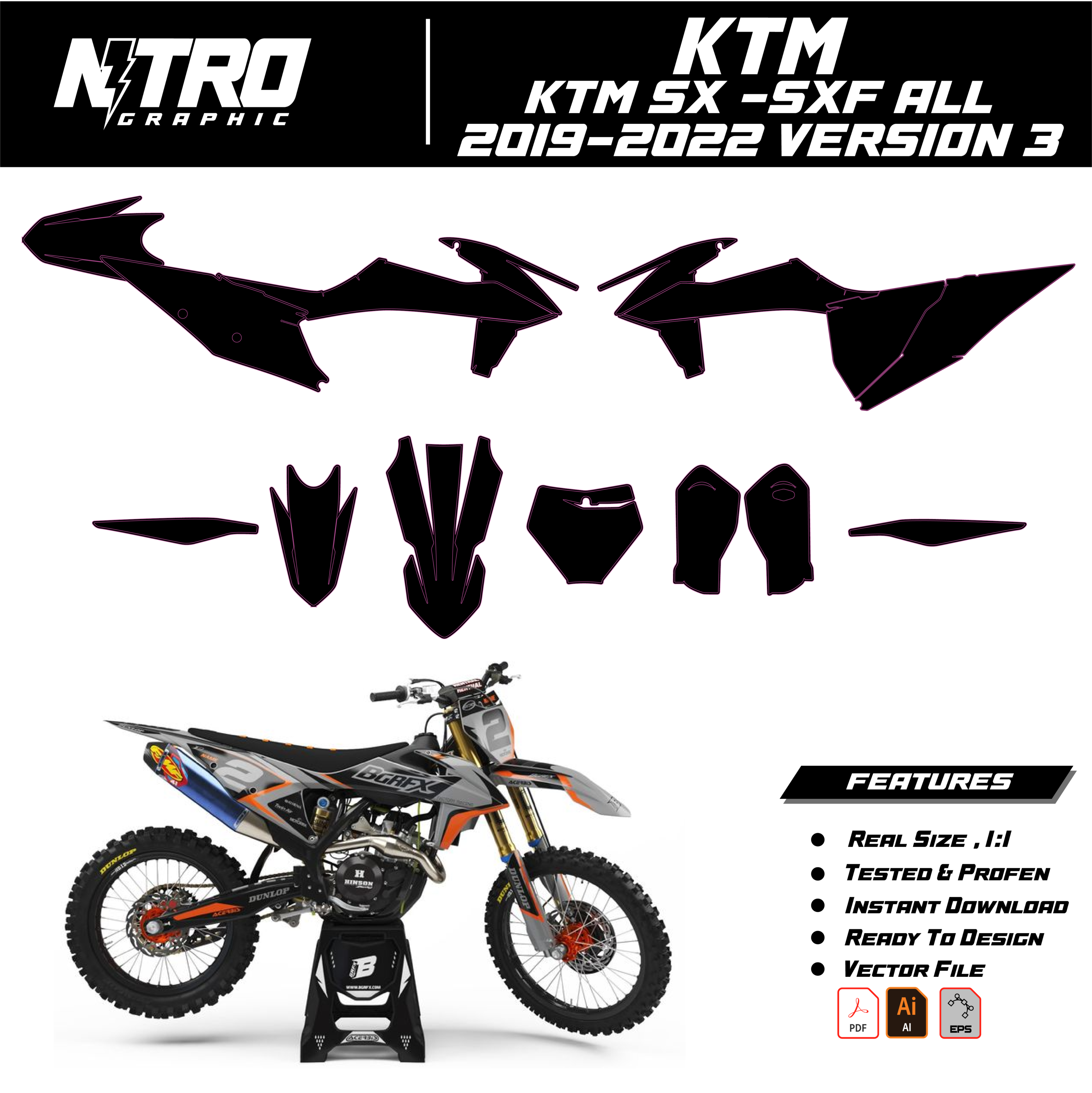 TEMPLATE KTM SX-SXF ALL 2019 2020 2021 2022
