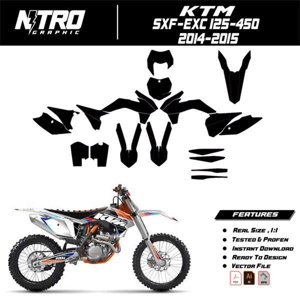 TEMPLATE KTM SXF-EXC 125-450 2014-2015