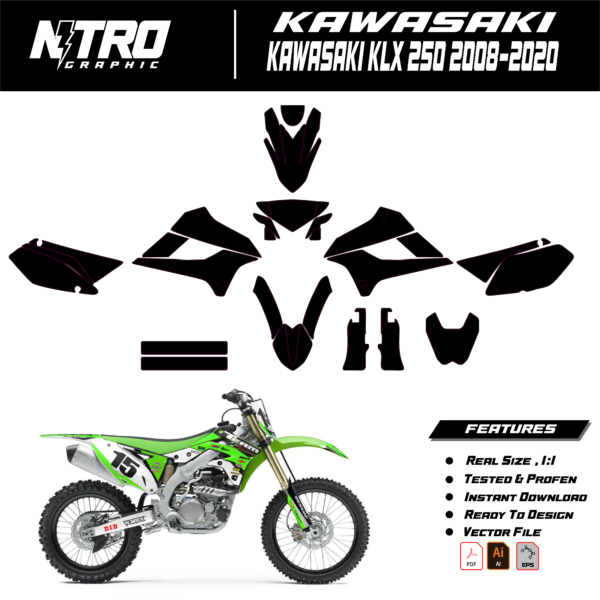 TEMPLATE Kawasaki KLX 250 2008-2020