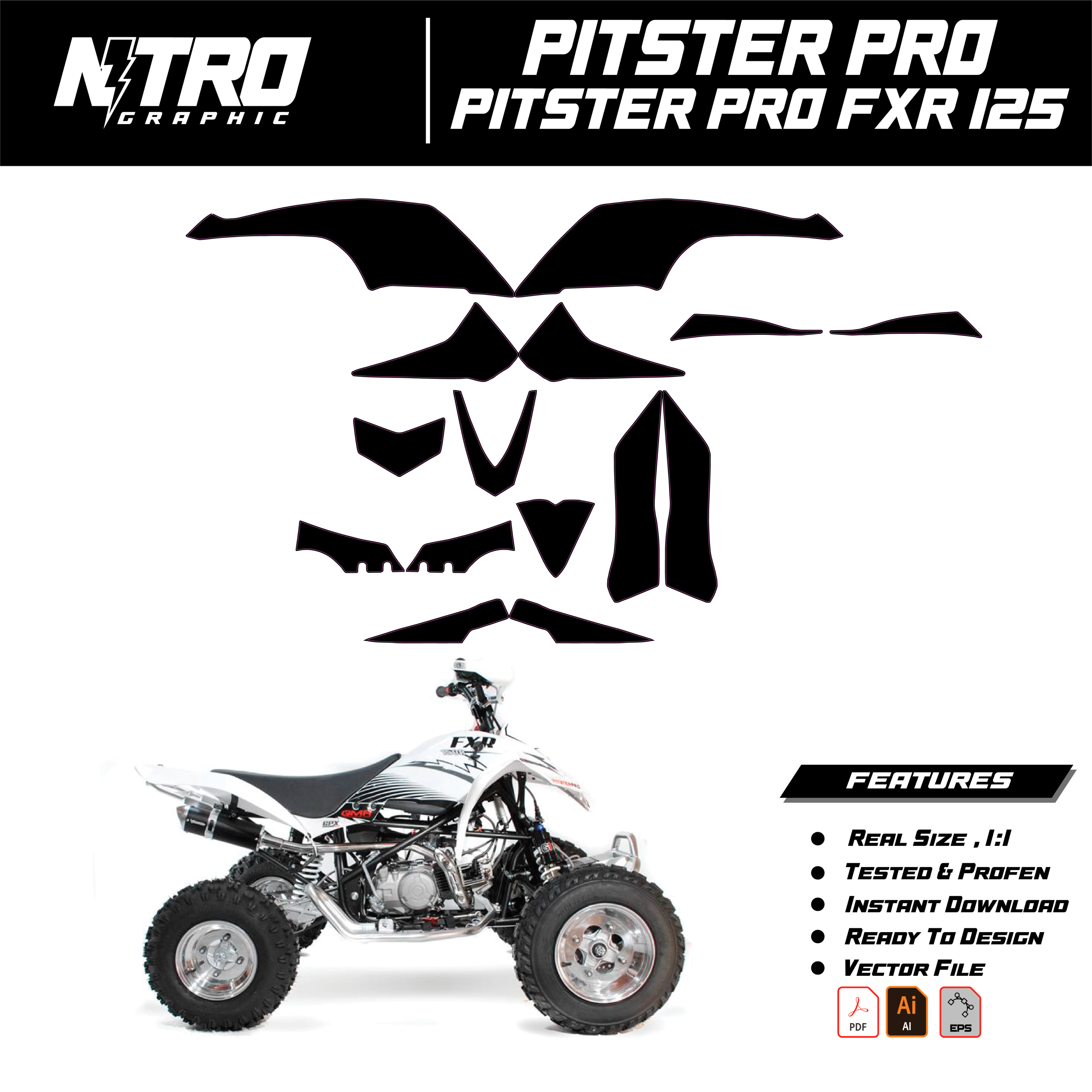 TEMPLATE PITSTER PRO FXR 125 QUADS ATV