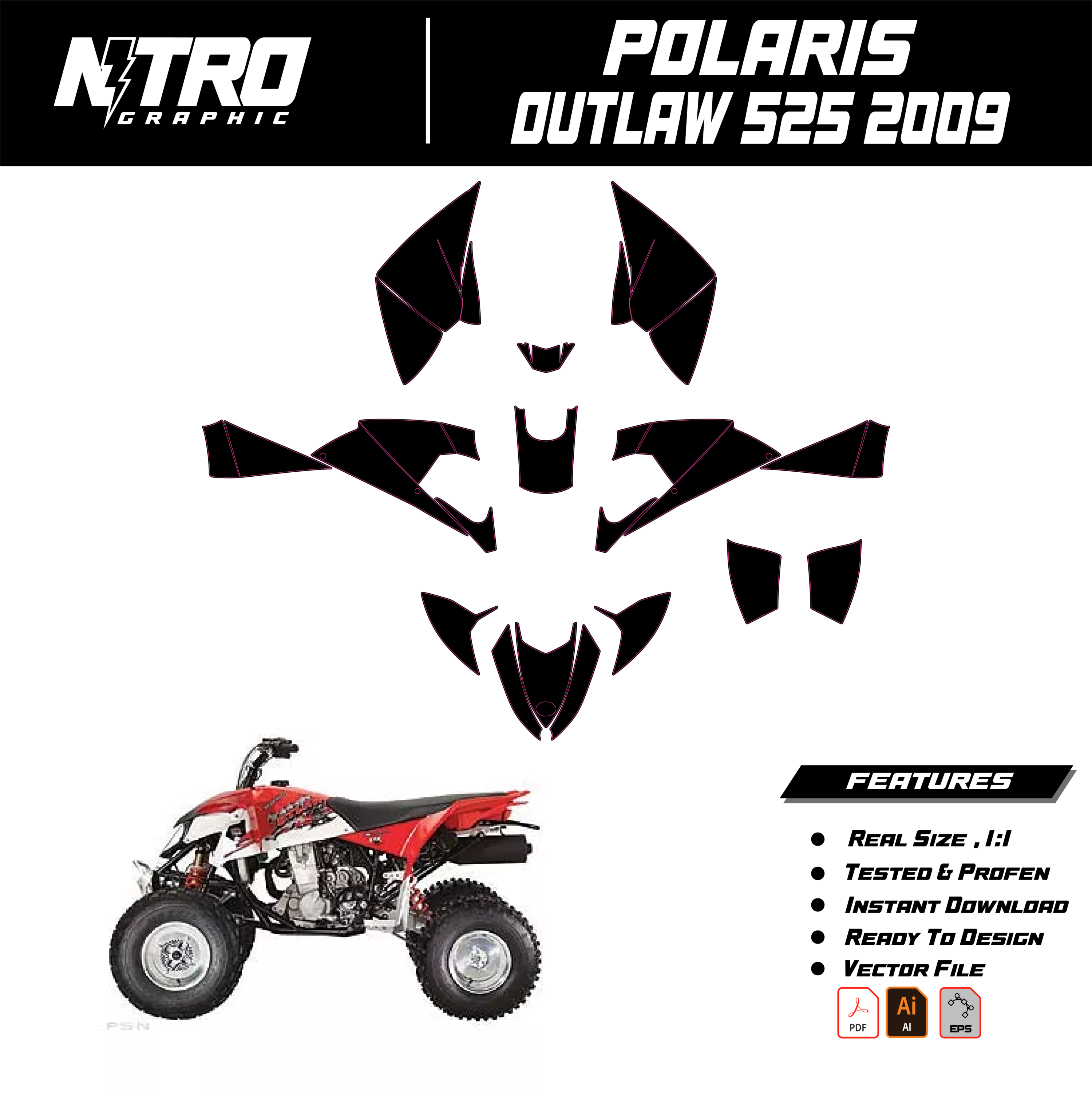 TEMPLATE POLARIS OUTLAW 525 2009 QUADS ATV