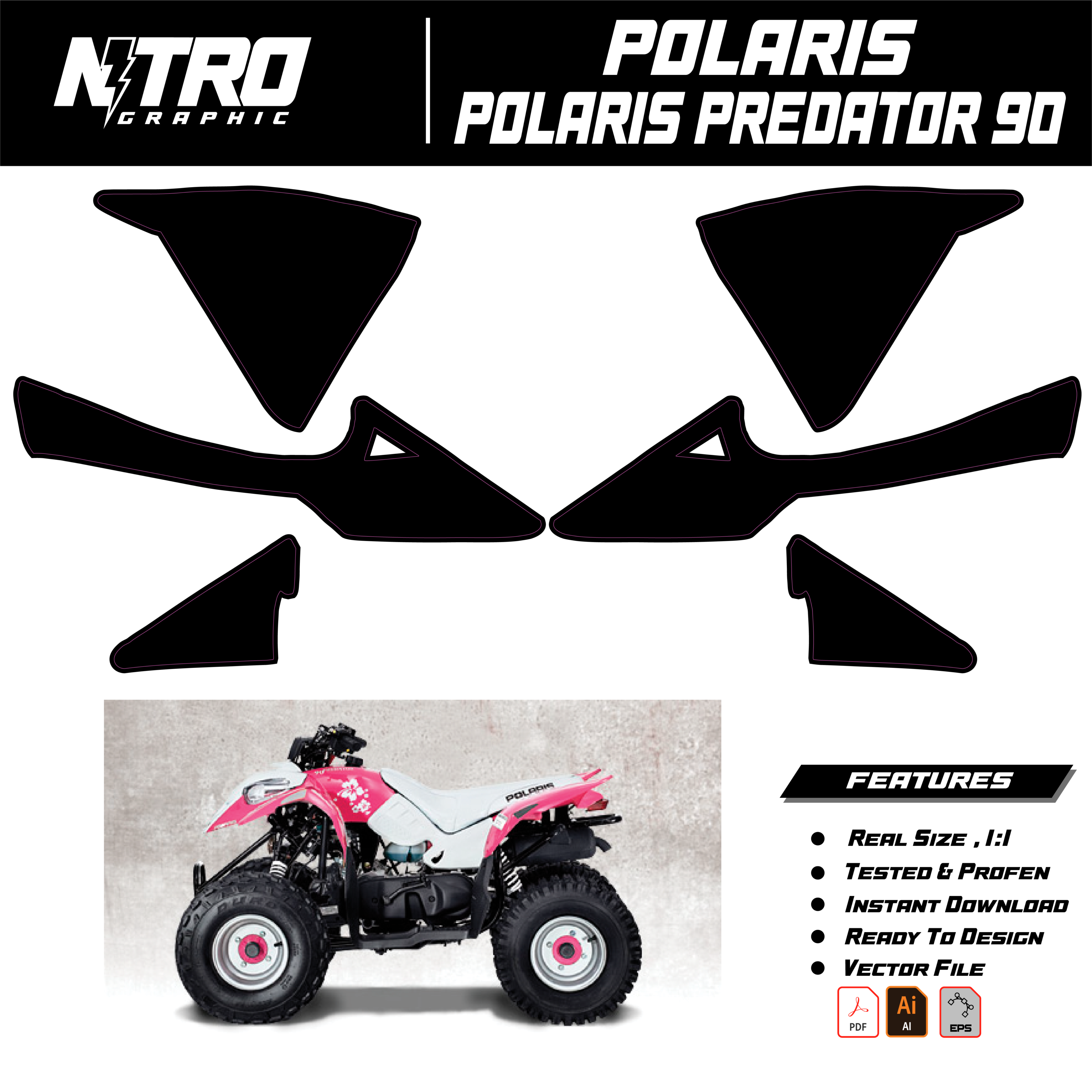 TEMPLATE POLARIS PREDATOR 90 QUADS ATV