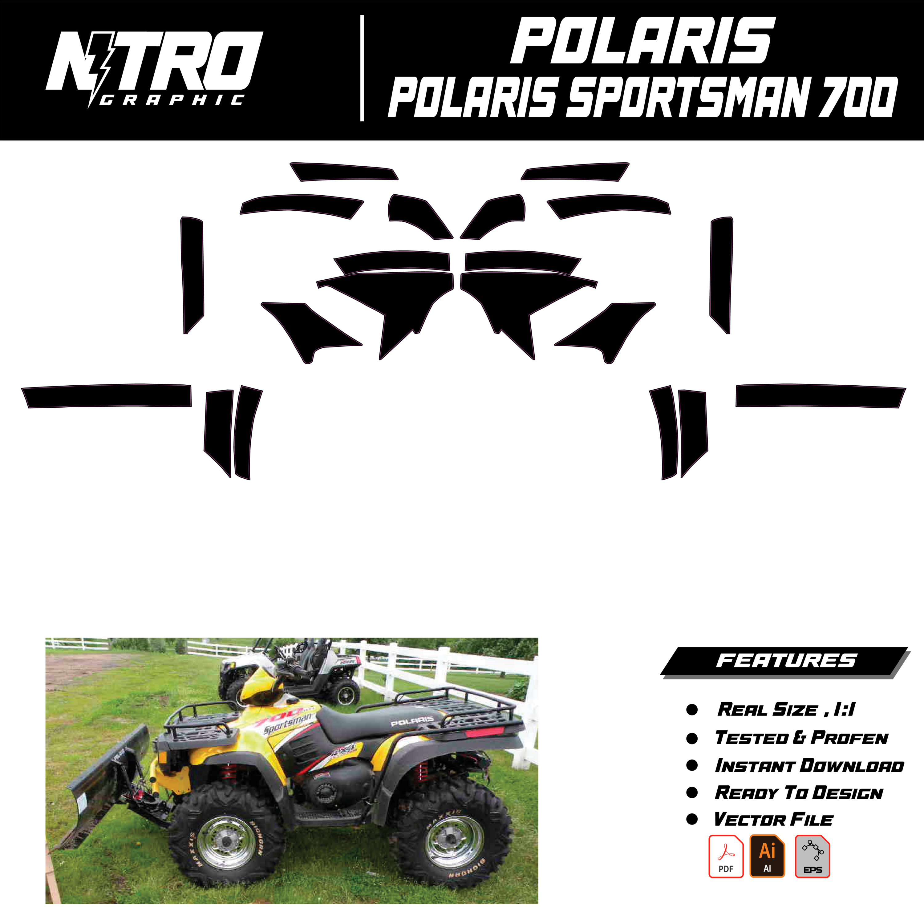 TEMPLATE Polaris Sportsman 700 QUADS ATV