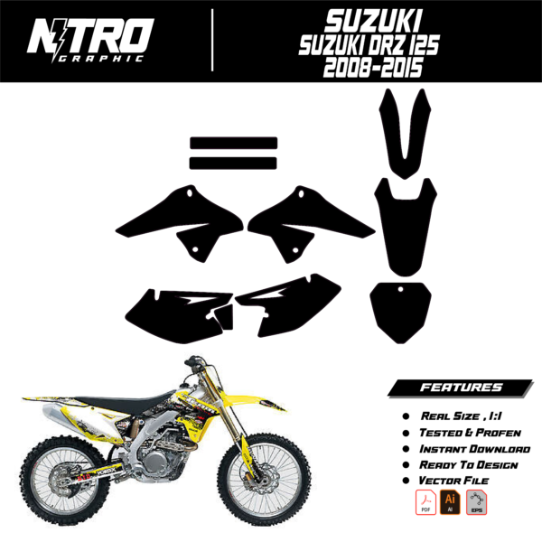 TEMPLATE SUZUKI DRZ 125 2008-2015