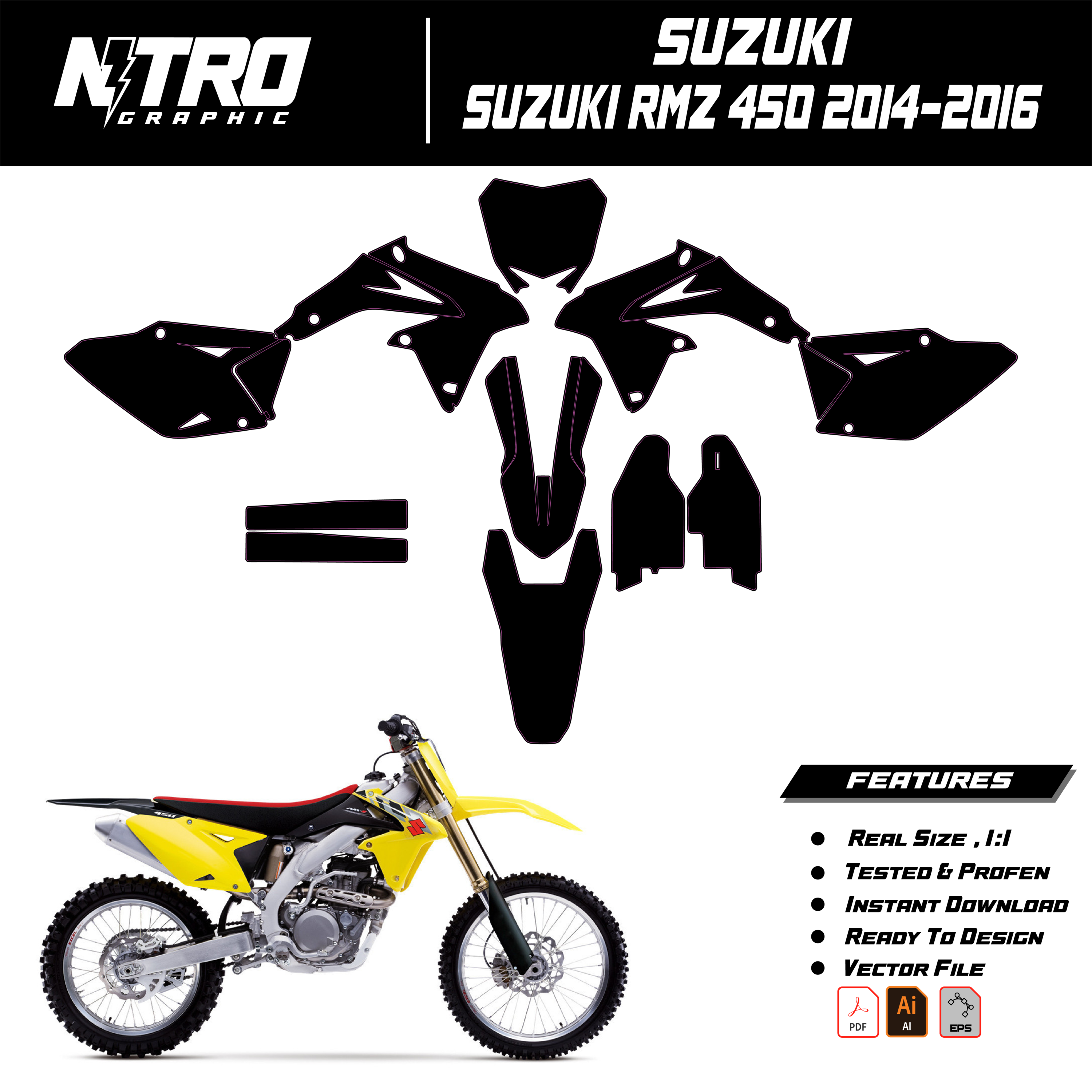 TEMPLATE SUZUKI RMZ 450 2014 2015 2016