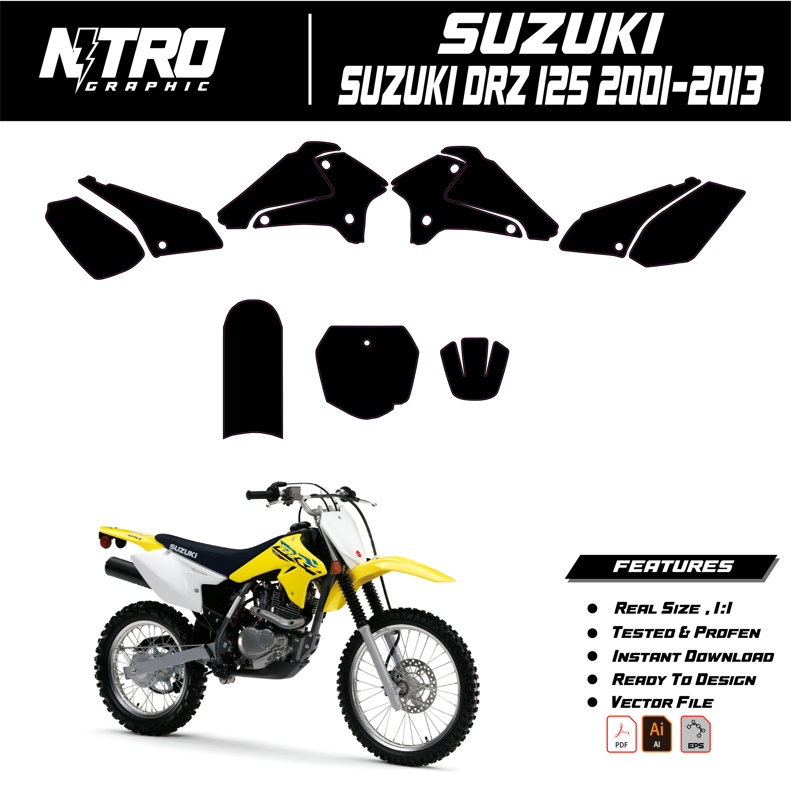 TEMPLATE Suzuki DRZ 125 2001-2013