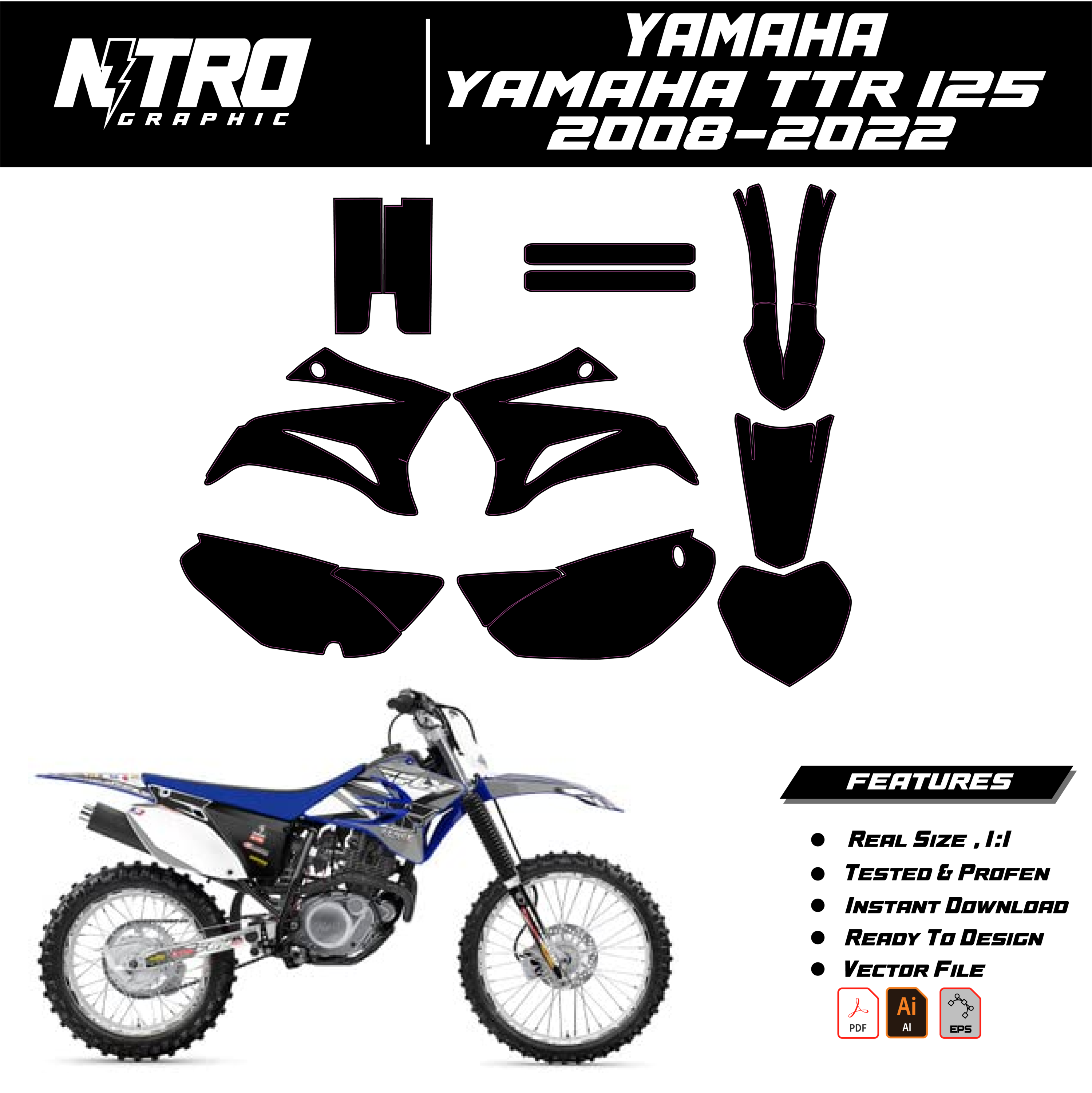 TEMPLATE YAMAHA TTR 125 2008-2022