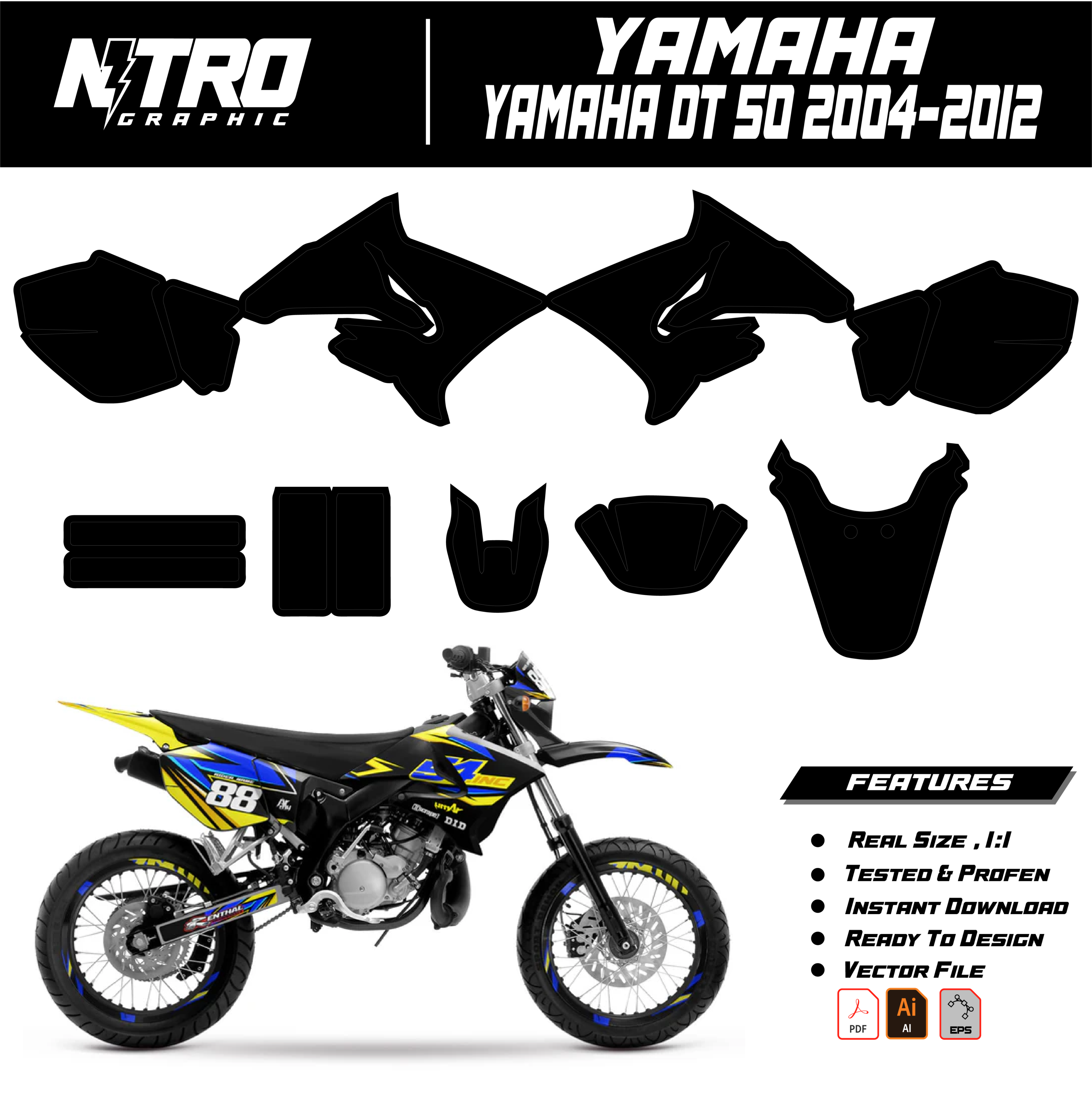TEMPLATE Yamaha DT 50 2004-2012
