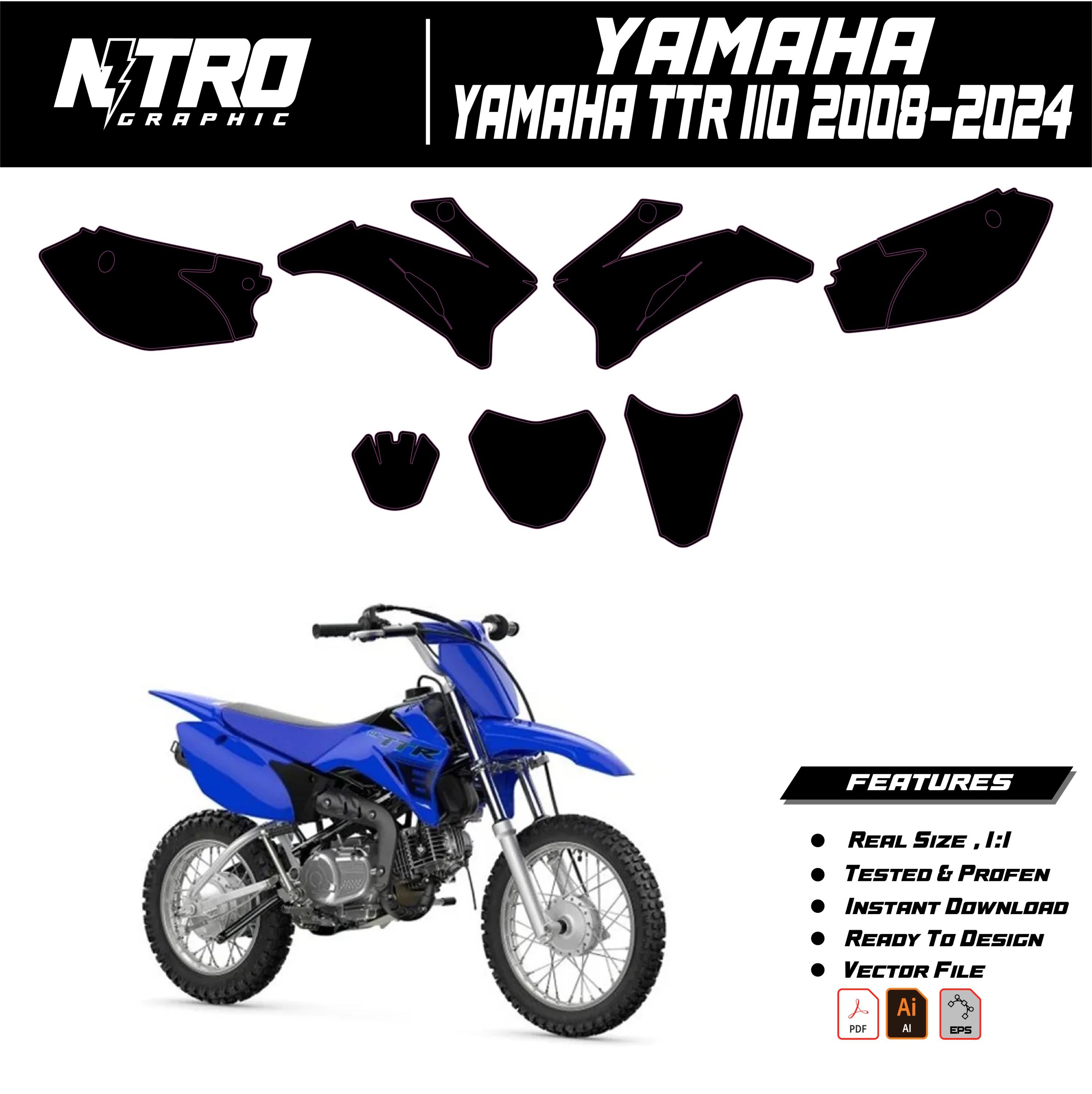 TEMPLATE Yamaha TTR 110 2008-2024