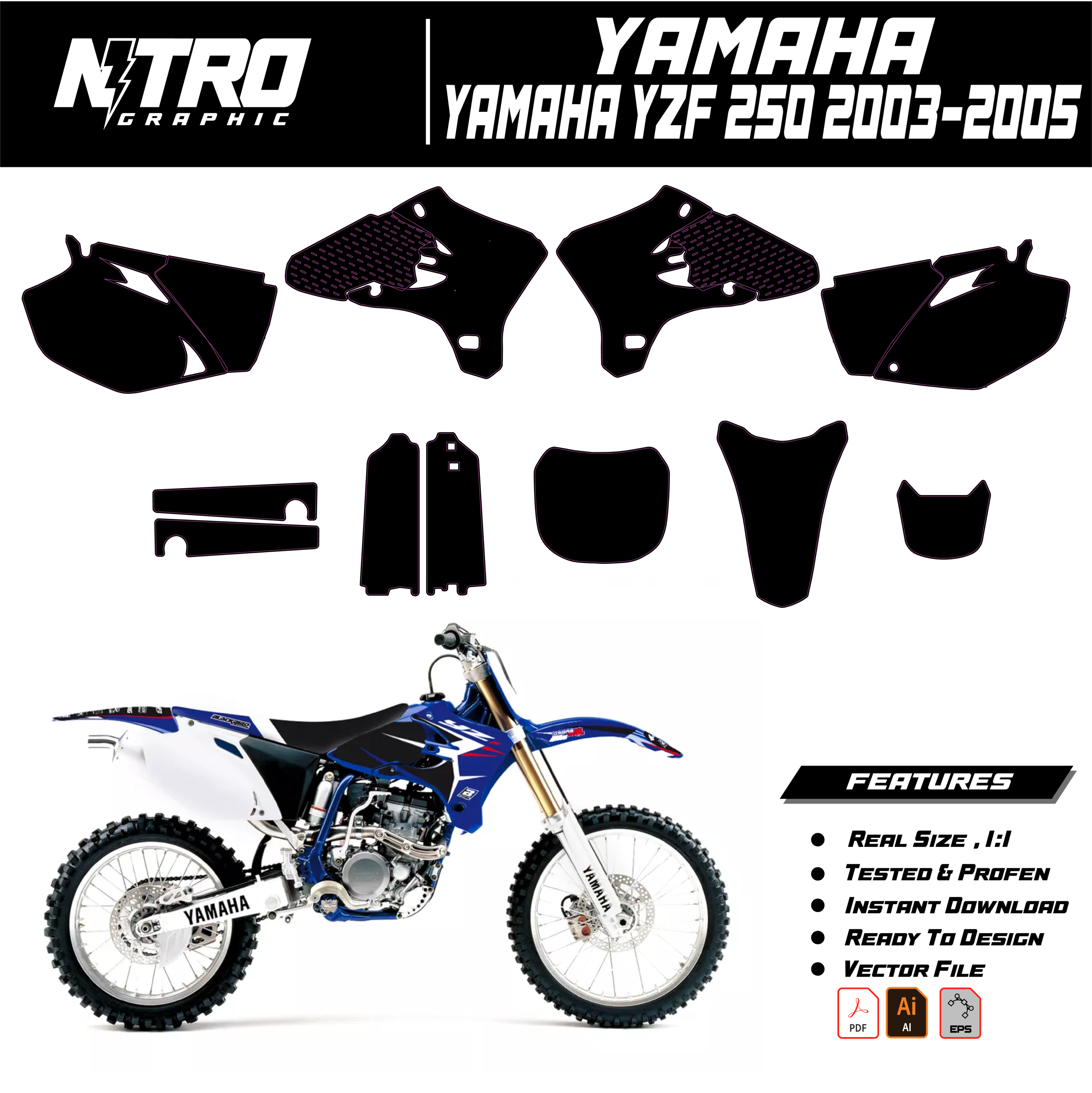 TEMPLATE Yamaha YZF 250 2003 2004 2005