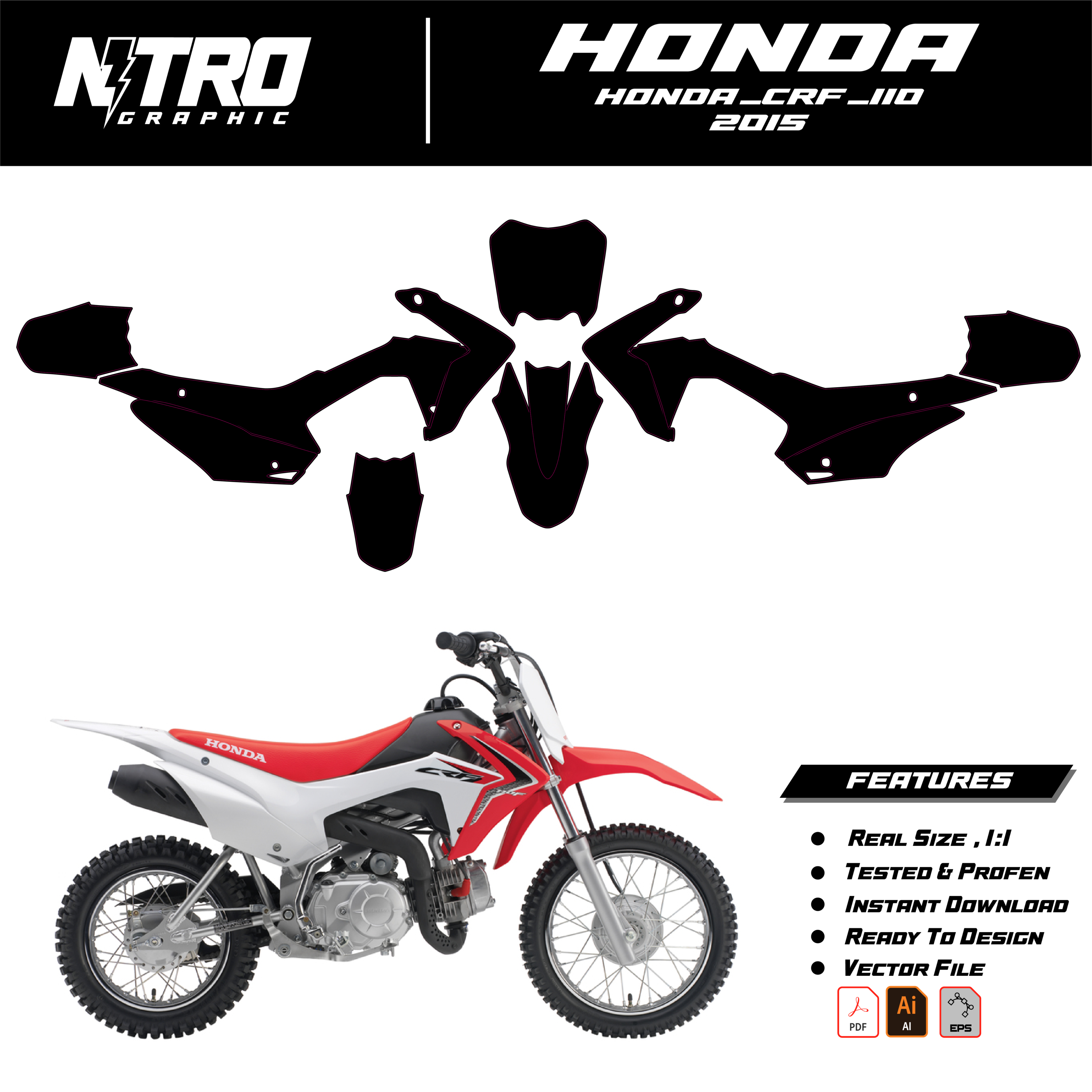 TEMPLATE HONDA CRF 110 2015