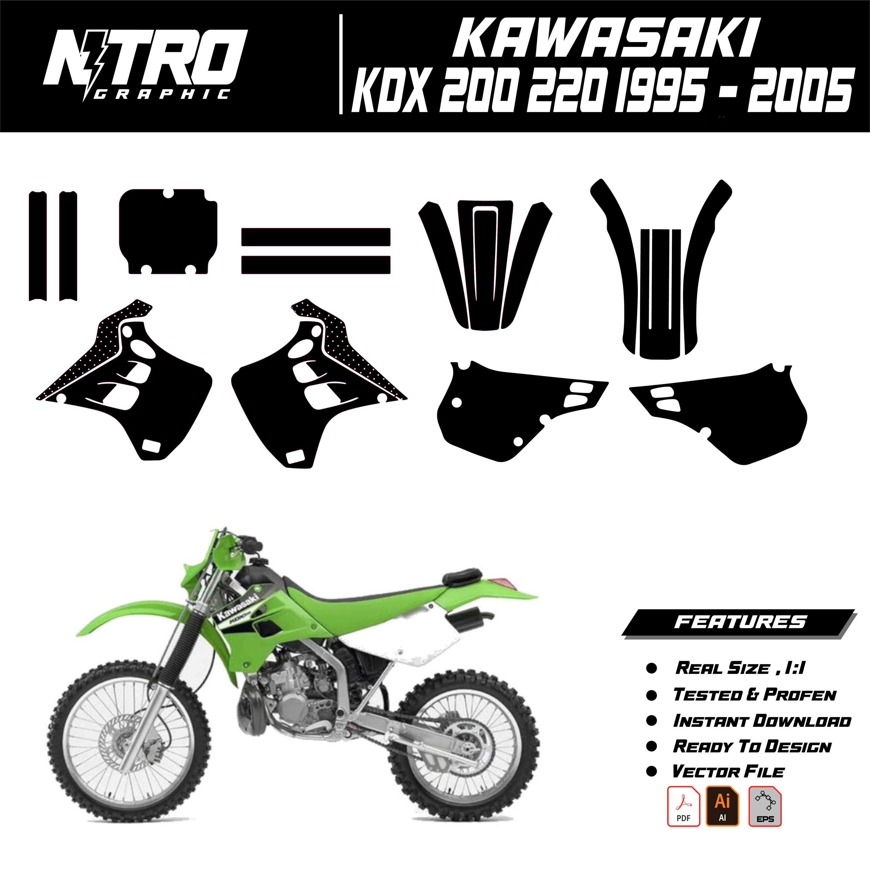KAWASAKI KDX 200 220 1995 - 2005