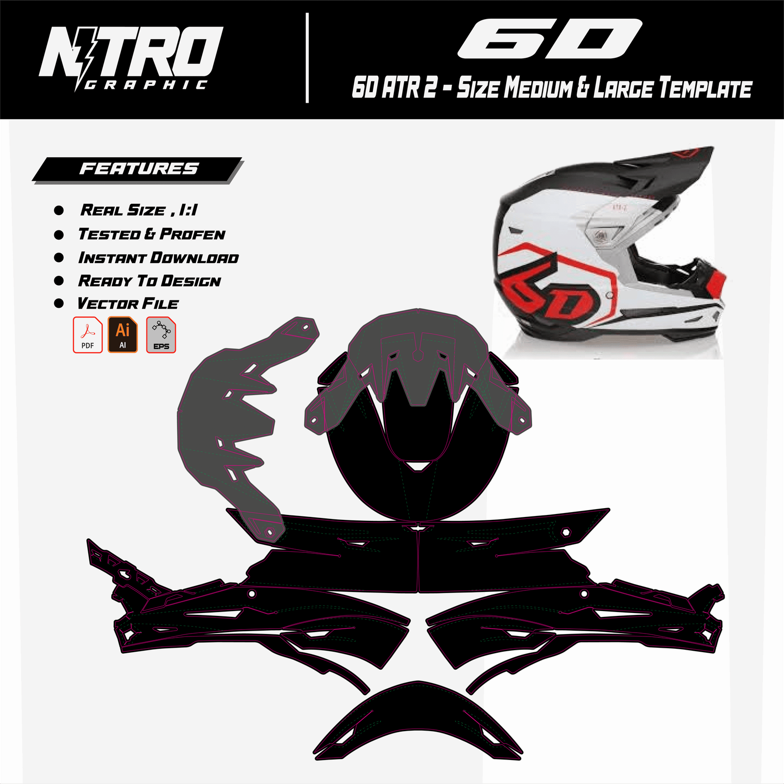 TEMPLATE 6D ATR 2 - Size Medium & Large Template