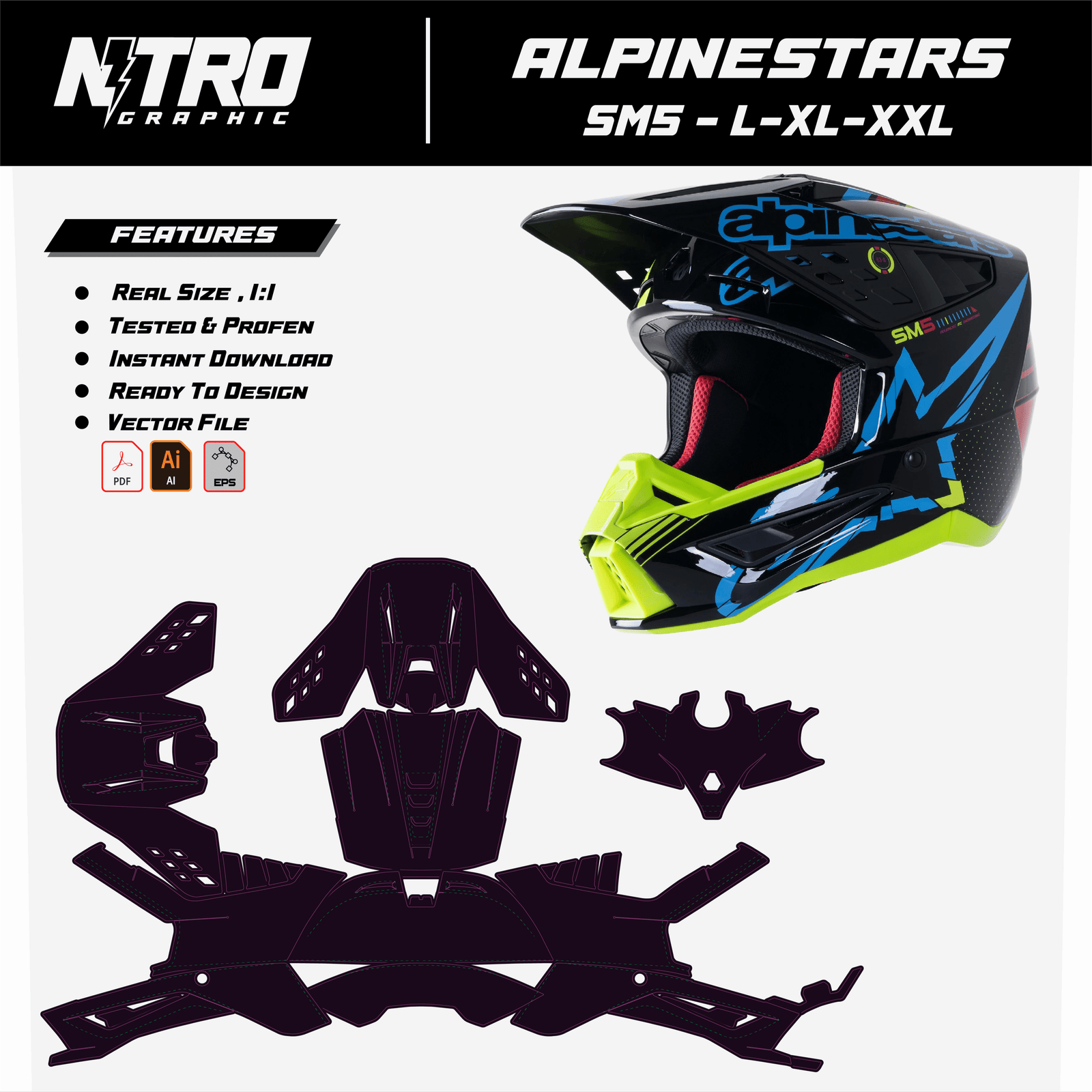TEMPLATE HELMET ALPINESTARS SM5 - L-XL-XXL