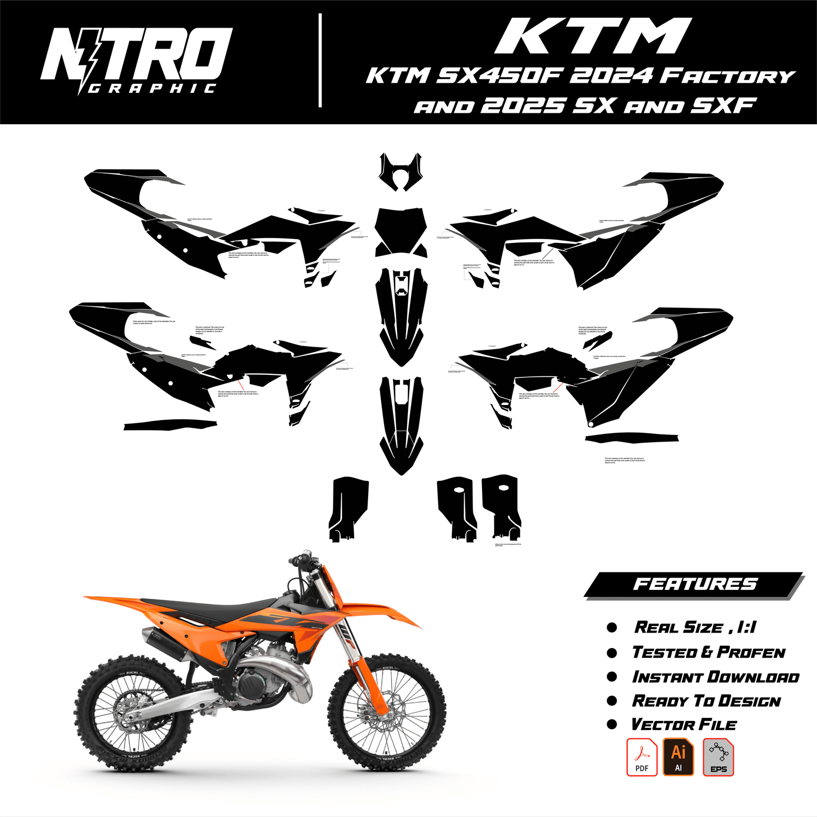 Template KTM SX450F 2024 Factory and 2025 SX and SXF
