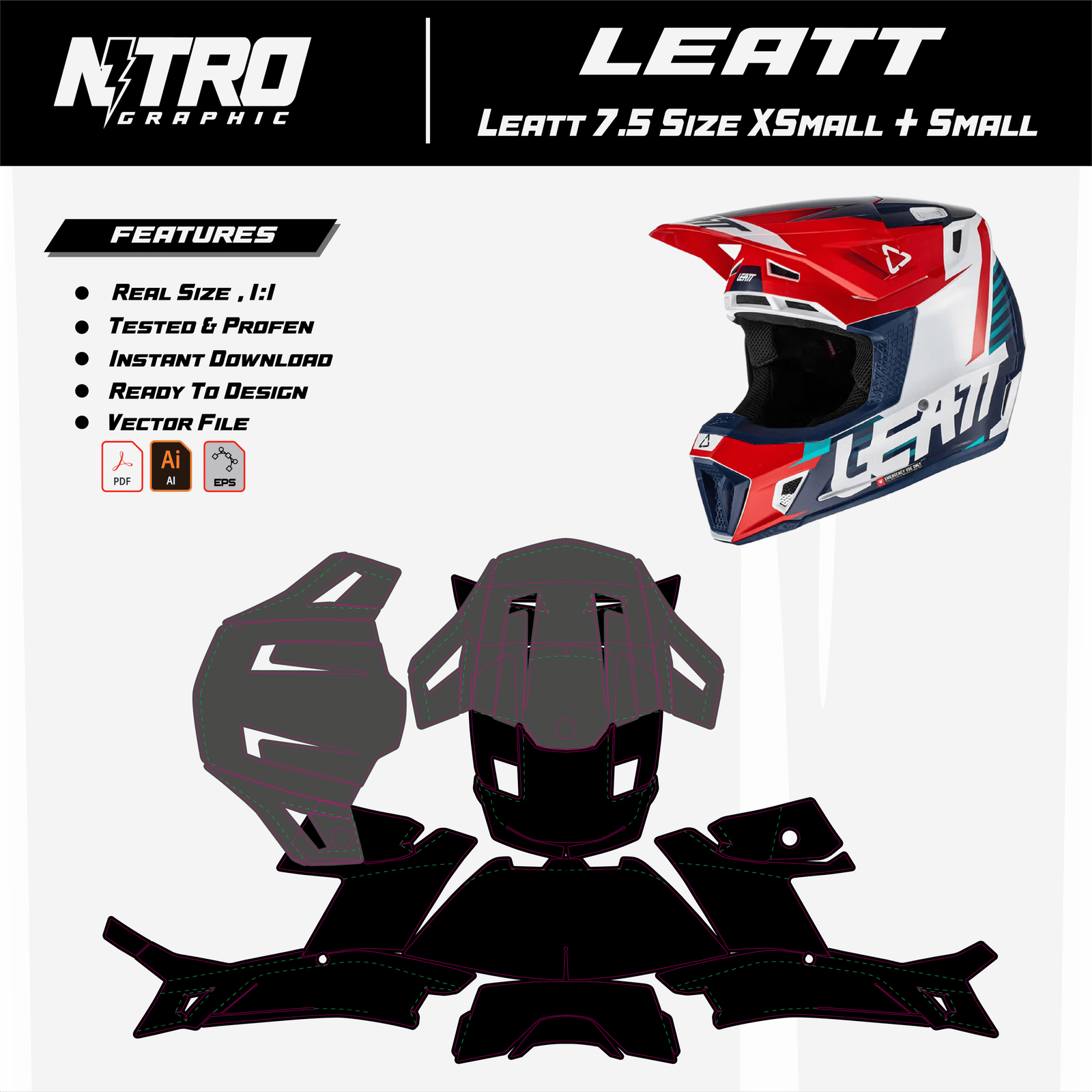 TEMPLATE HELMET Leatt 7.5 Size Xsmall & Small