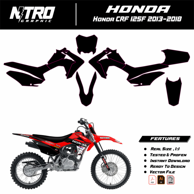 TEMPLATE Honda CRF 125F 2013 2014 2015 2016 2017 2018