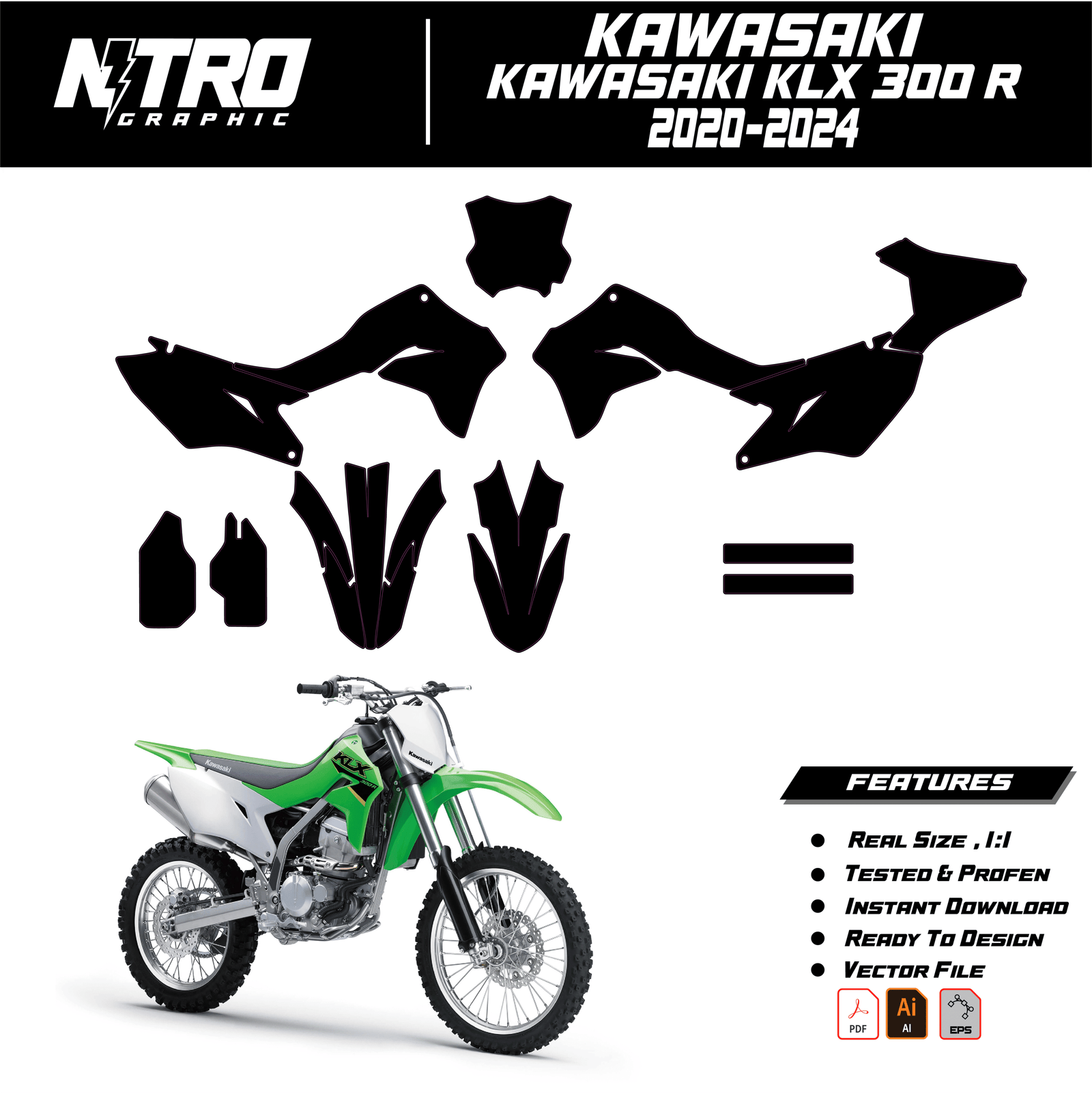 Template KAWASAKI KLX 300 R 2020 - 2024