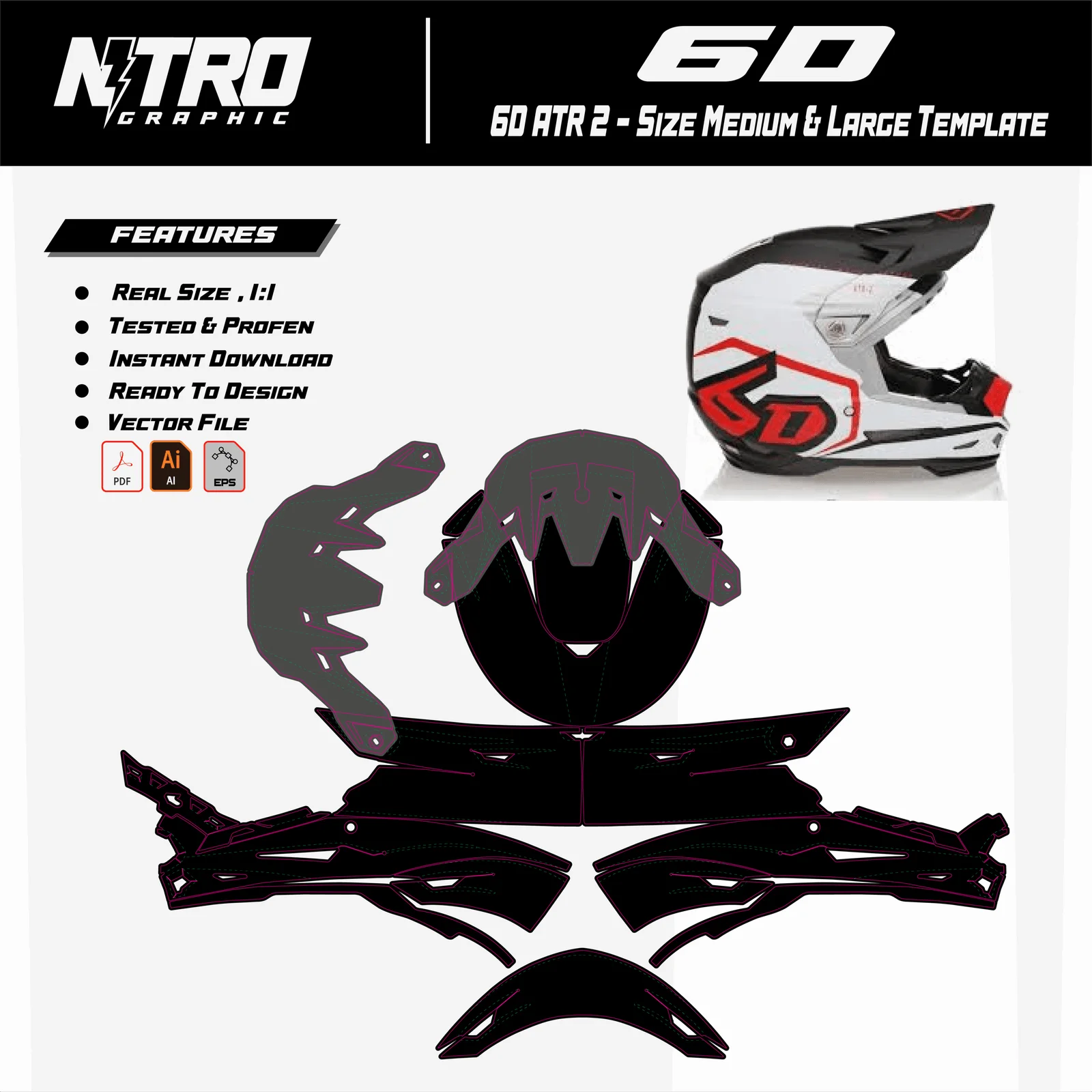 TEMPLATE 6D ATR 2 - Size Medium & Large Template